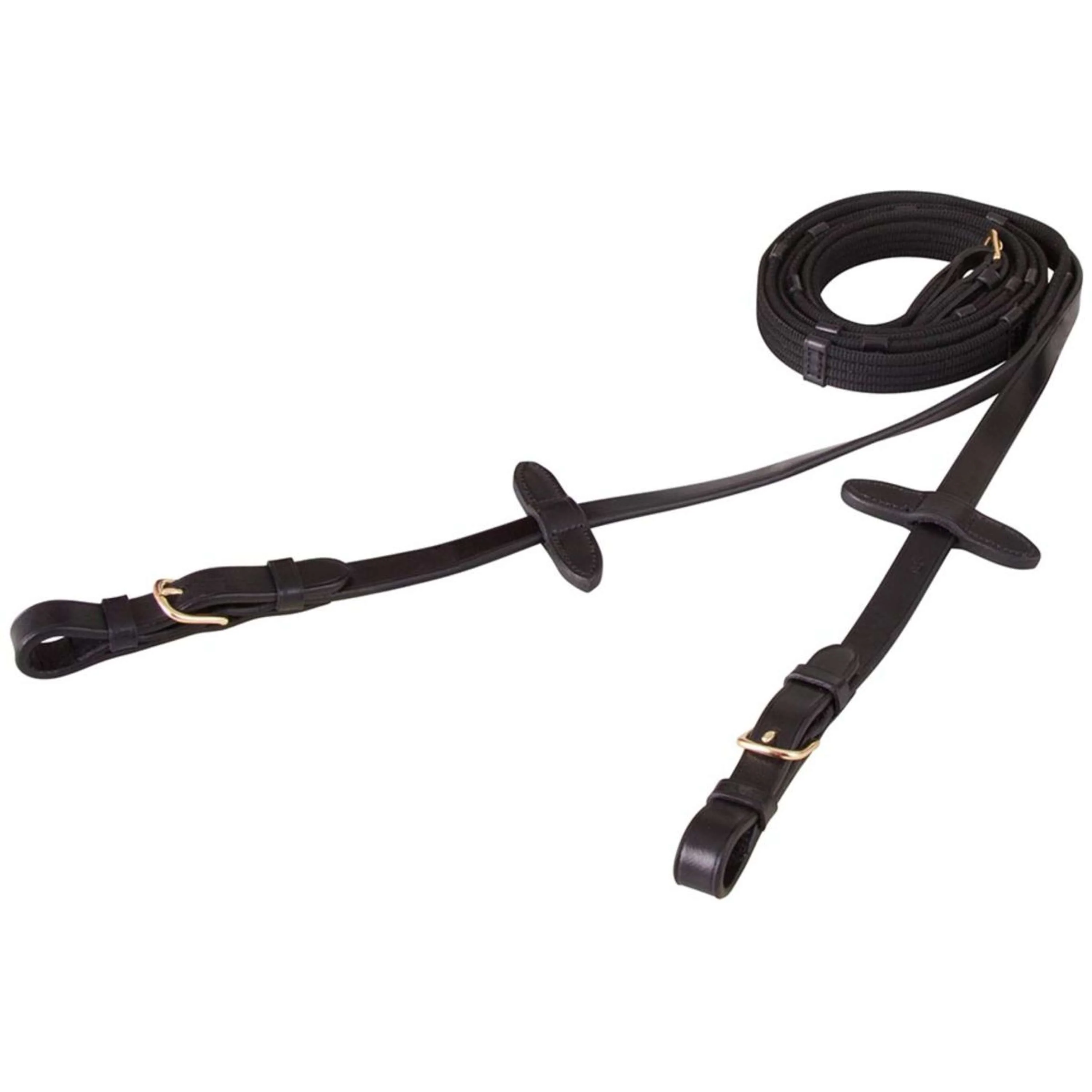 BR Rênes Linge 19mm Boucles Rondes Noir/Or - Image 3