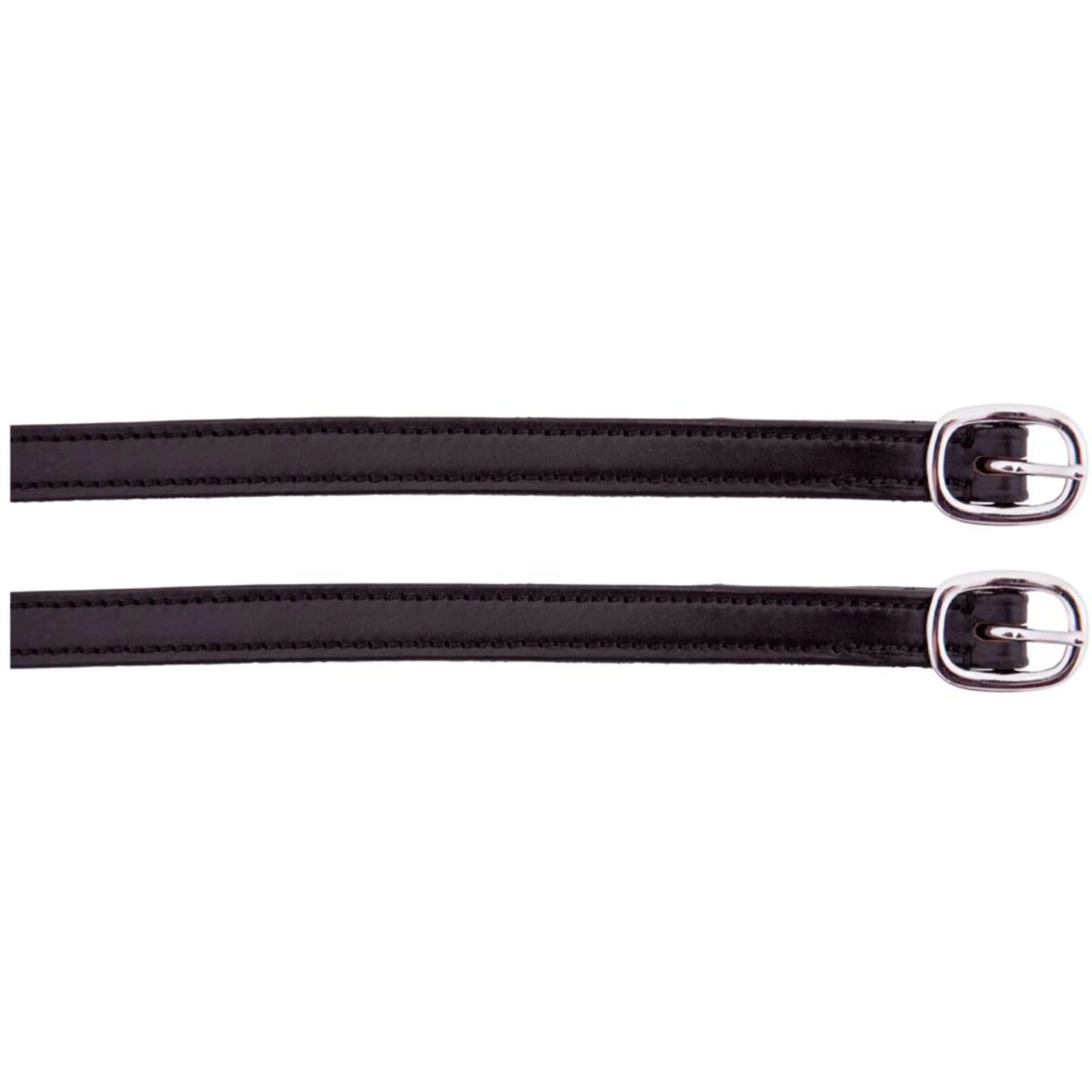 BR Lanières pour Éperons Cuir Fourré Boucle Acier Inoxydable Noir - Image 2