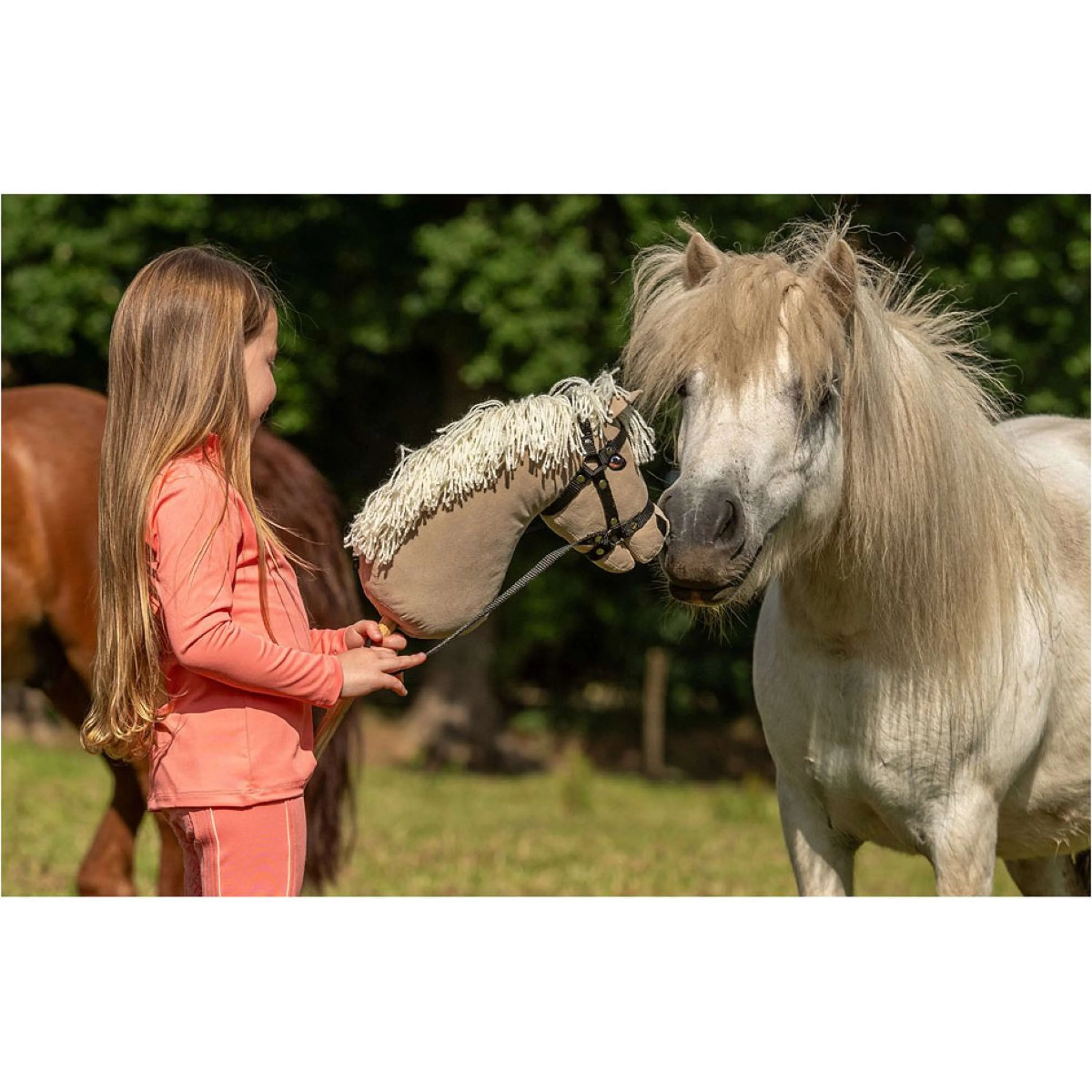 BR Mini Horse Hobby Horse à Roulettes Beige - Image 3