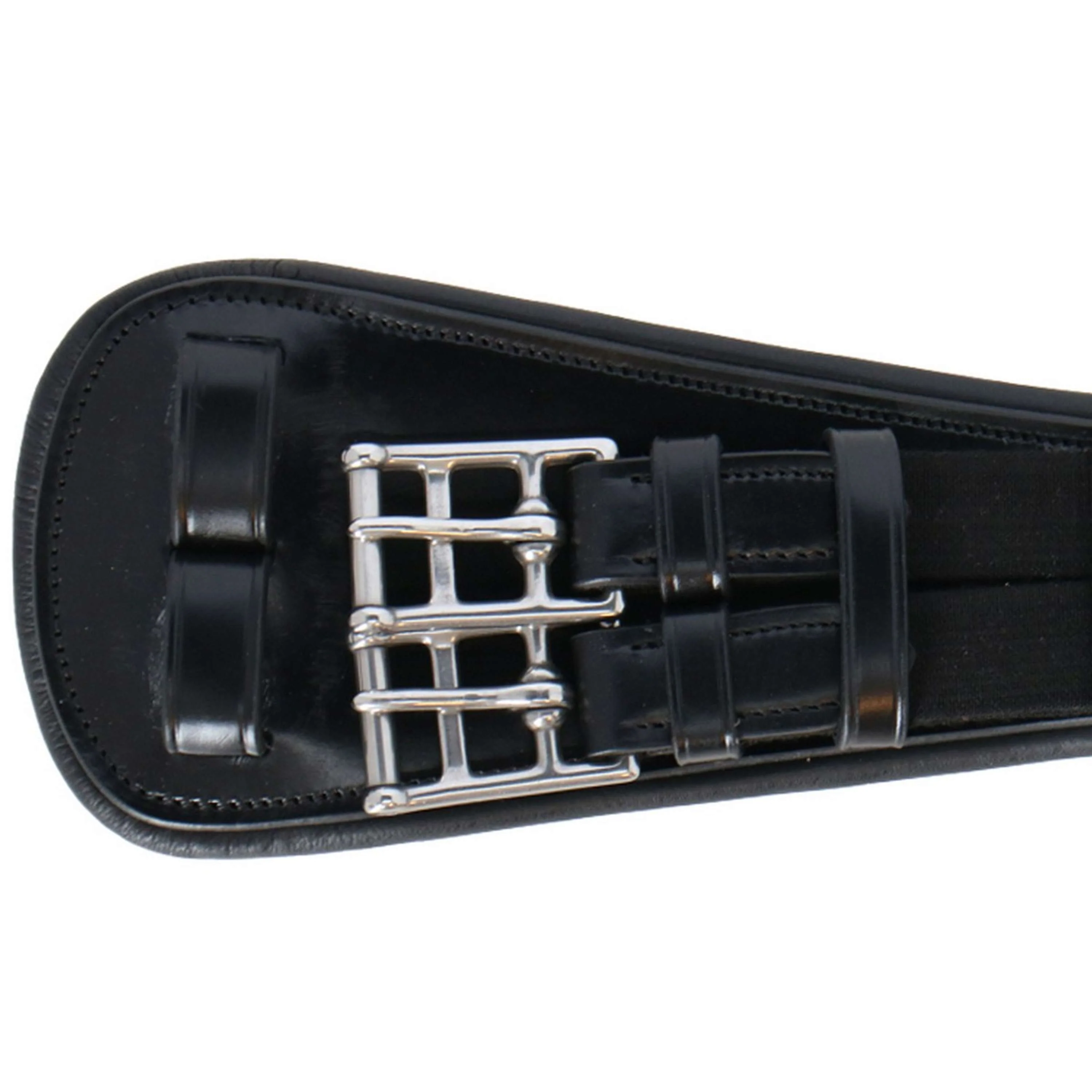 BR Sangle de Dressage Durham 2 Côtés Élastique Noir/Argent - Image 3