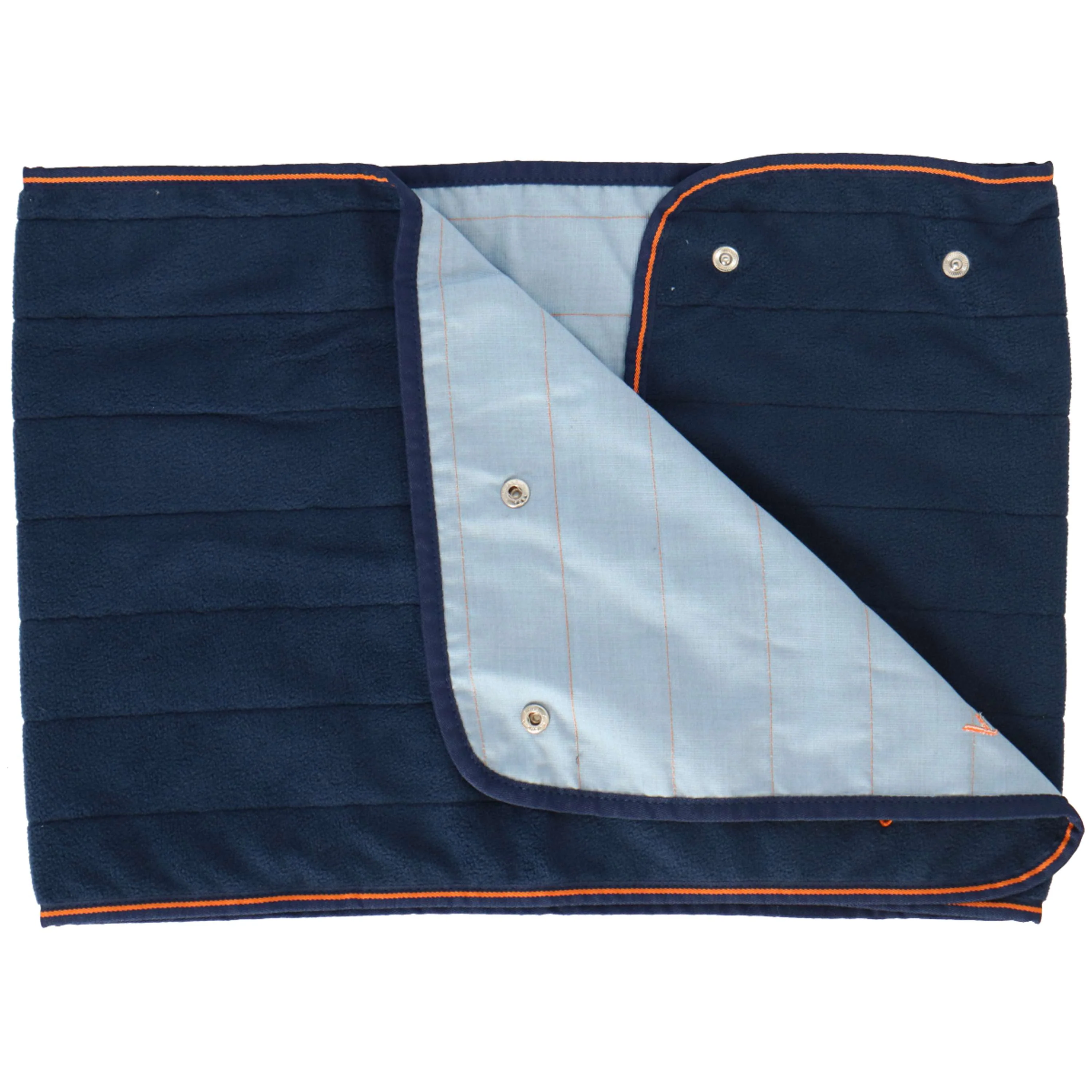 Bucas Fleece Shawl Therapy Bleu Marine/Orange - Image 3