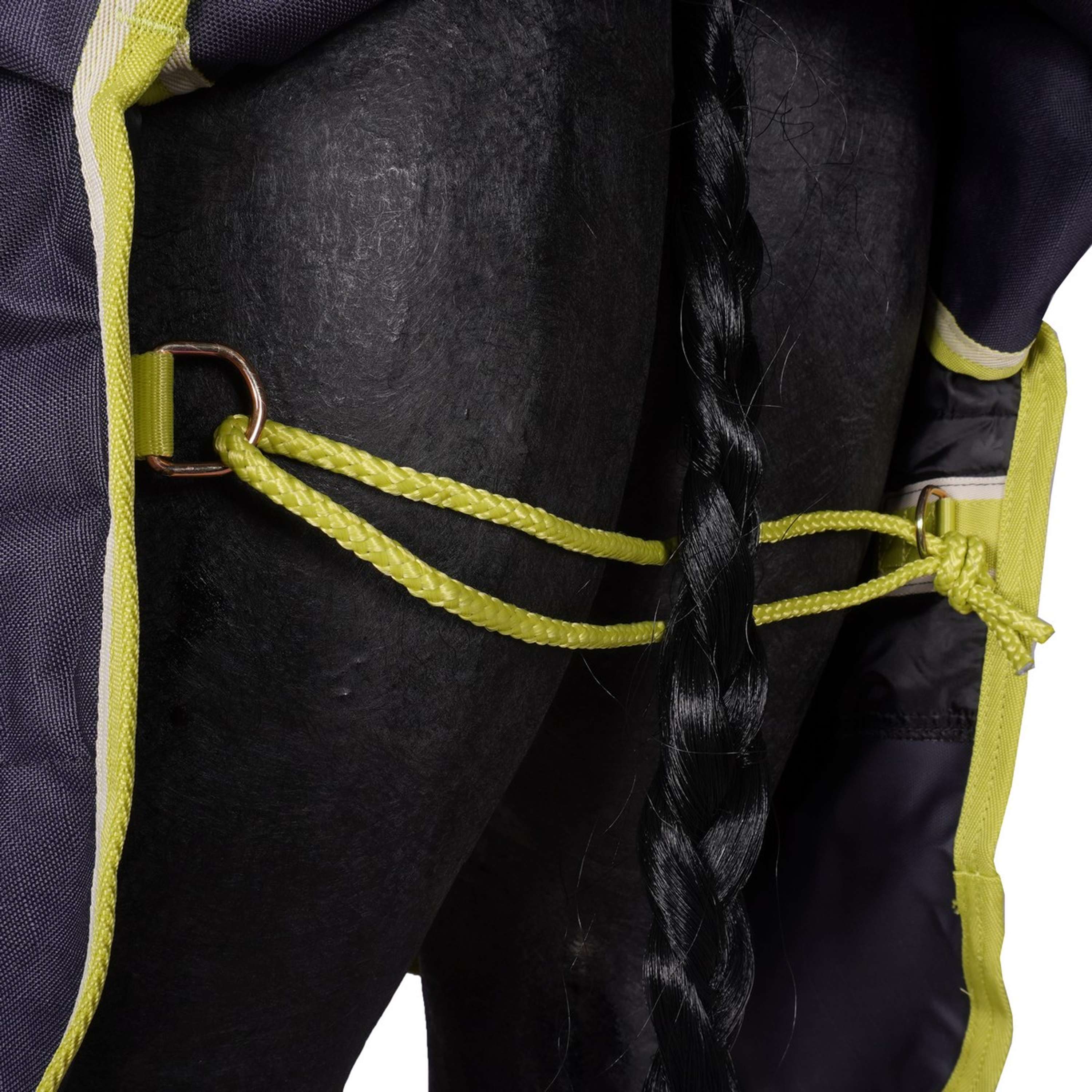 Bucas Oasis Turnout Neck 100g Dark Grey/Lime - Image 9