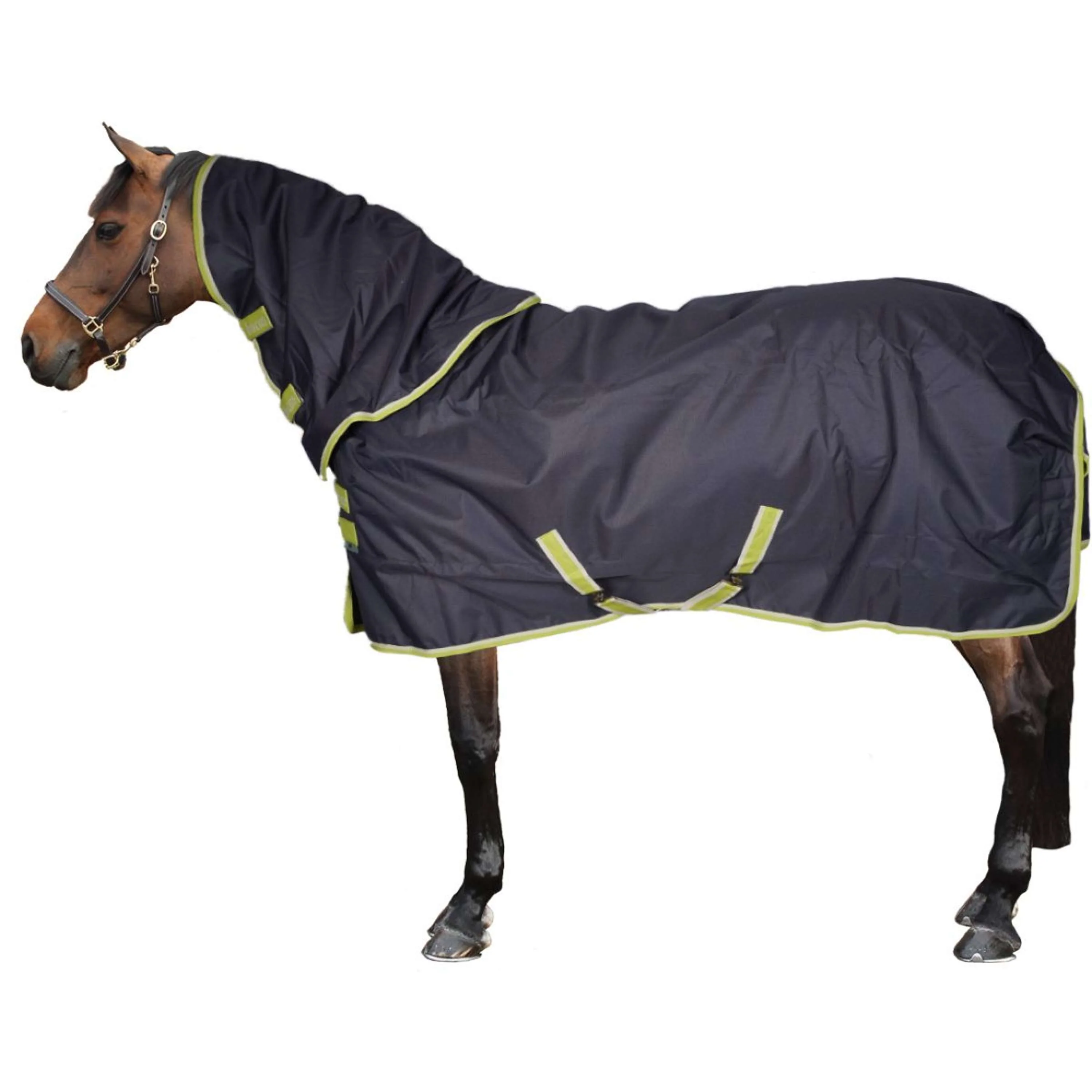 Bucas Oasis Turnout Neck 200g Dark Grey/Lime - Image 3