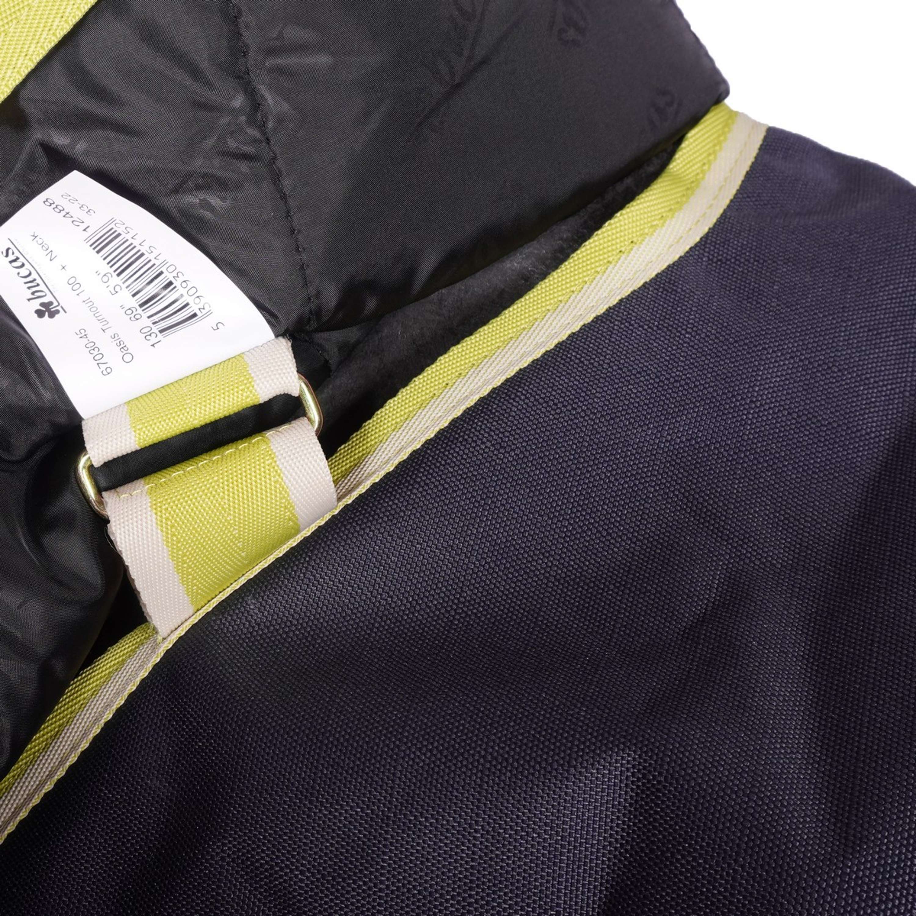Bucas Oasis Turnout Neck 200g Dark Grey/Lime - Image 7