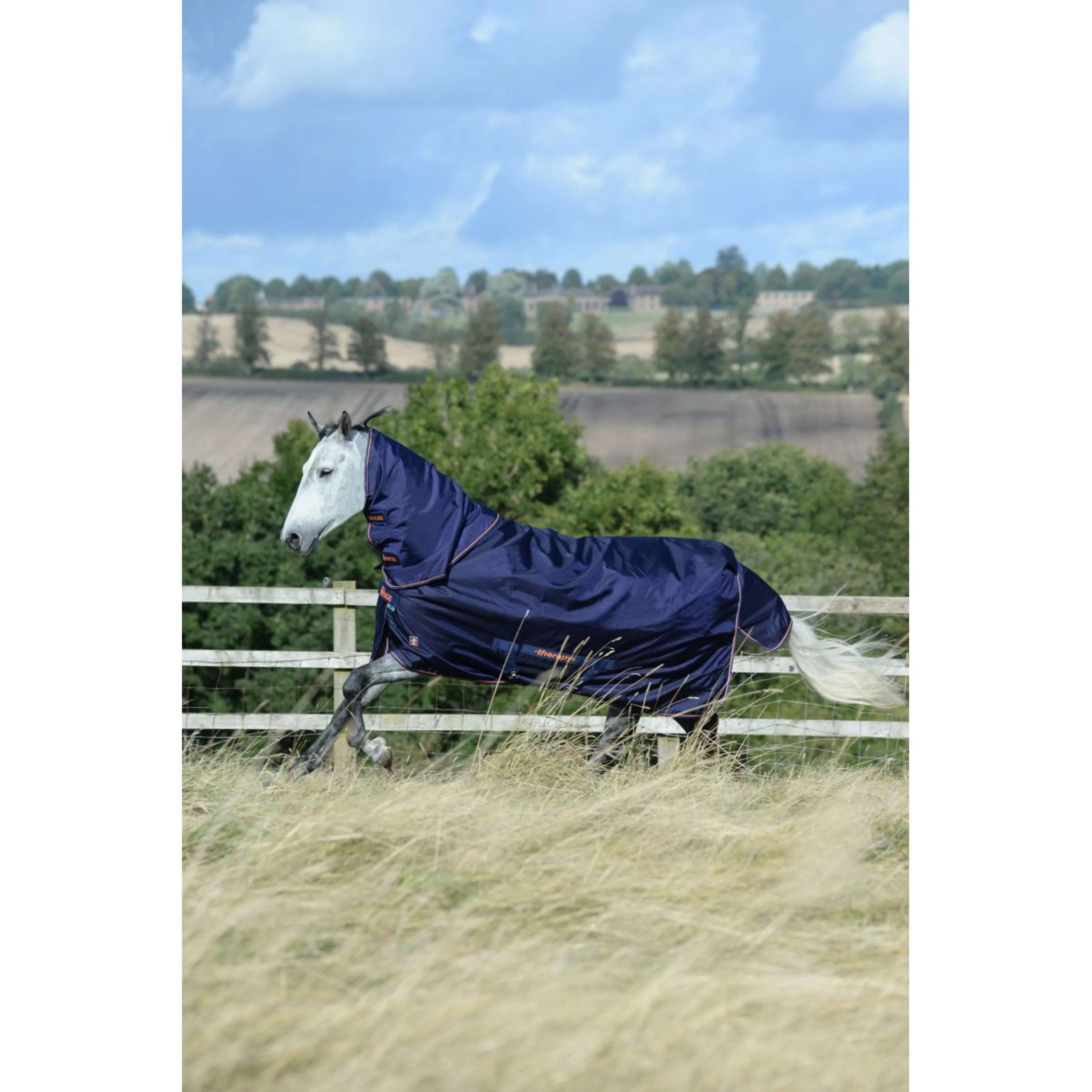 Bucas Therapy Turnout Neck Bleu Marine/Orange - Image 3
