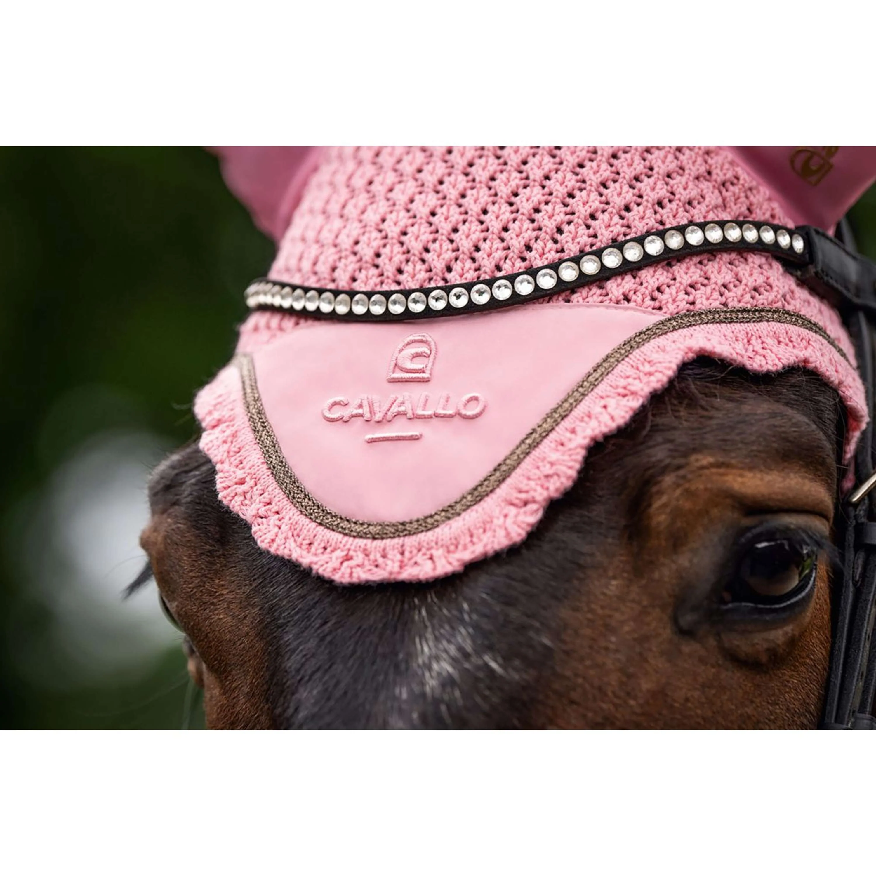 Cavallo Bonnet Anti-Mouches CavalPerla Powder Pink - Image 2