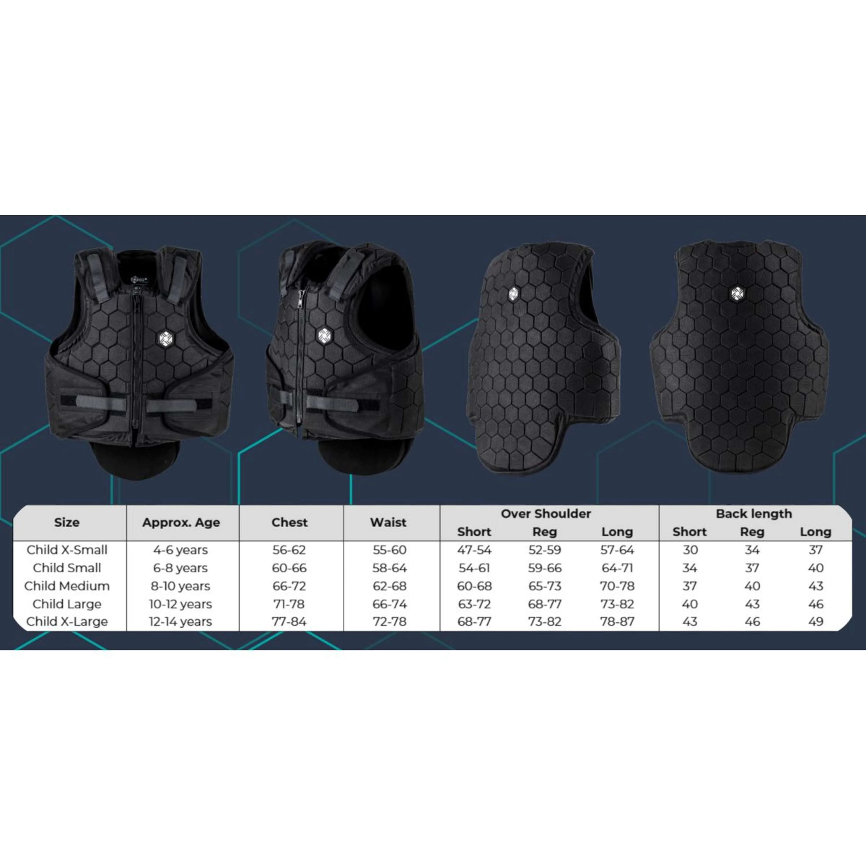 Charles Owen Bodyprotector HEXA Enfants Noir - Image 19
