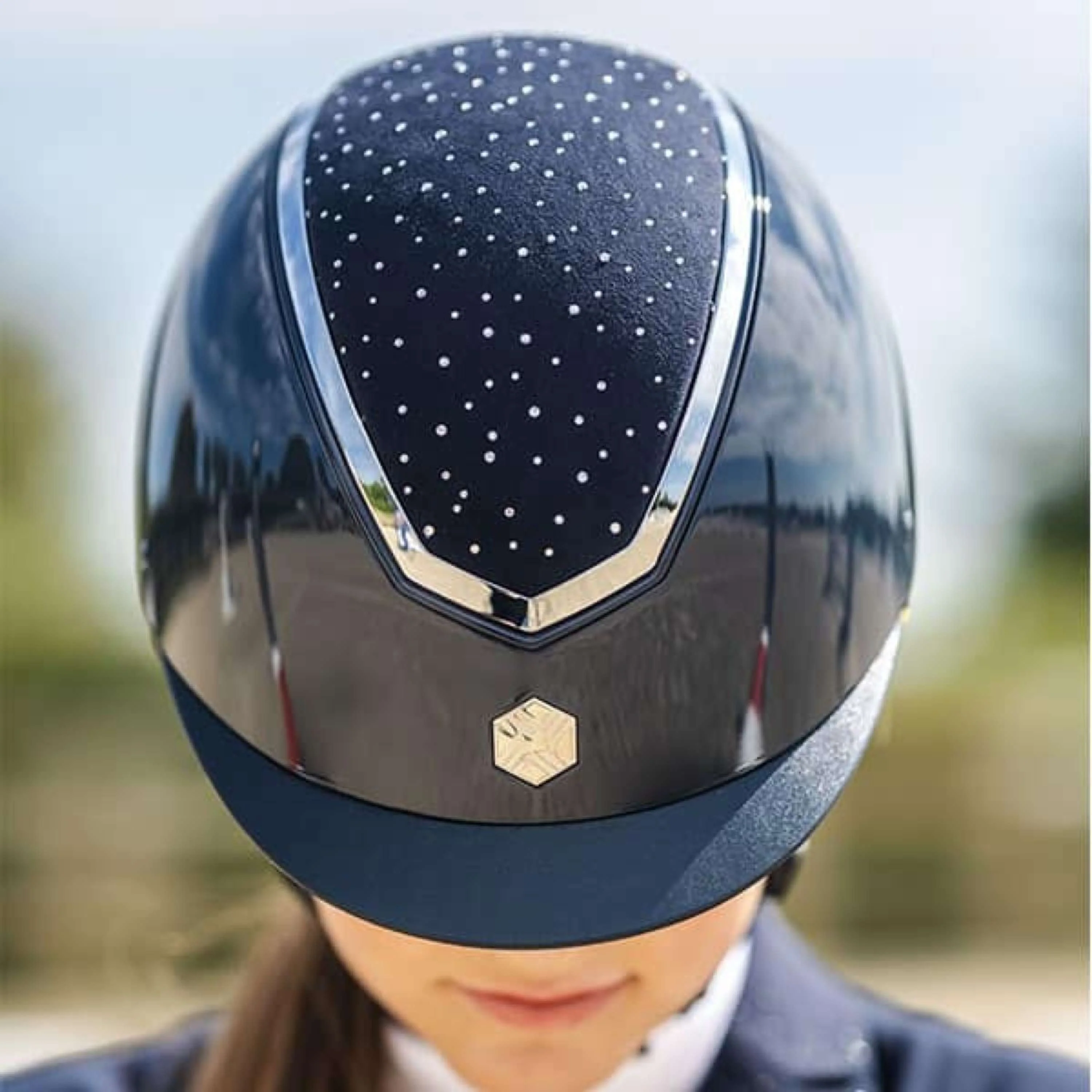 Charles Owen Bombe Kylo Crystal MIPS Navy Gloss/Silver - Image 4