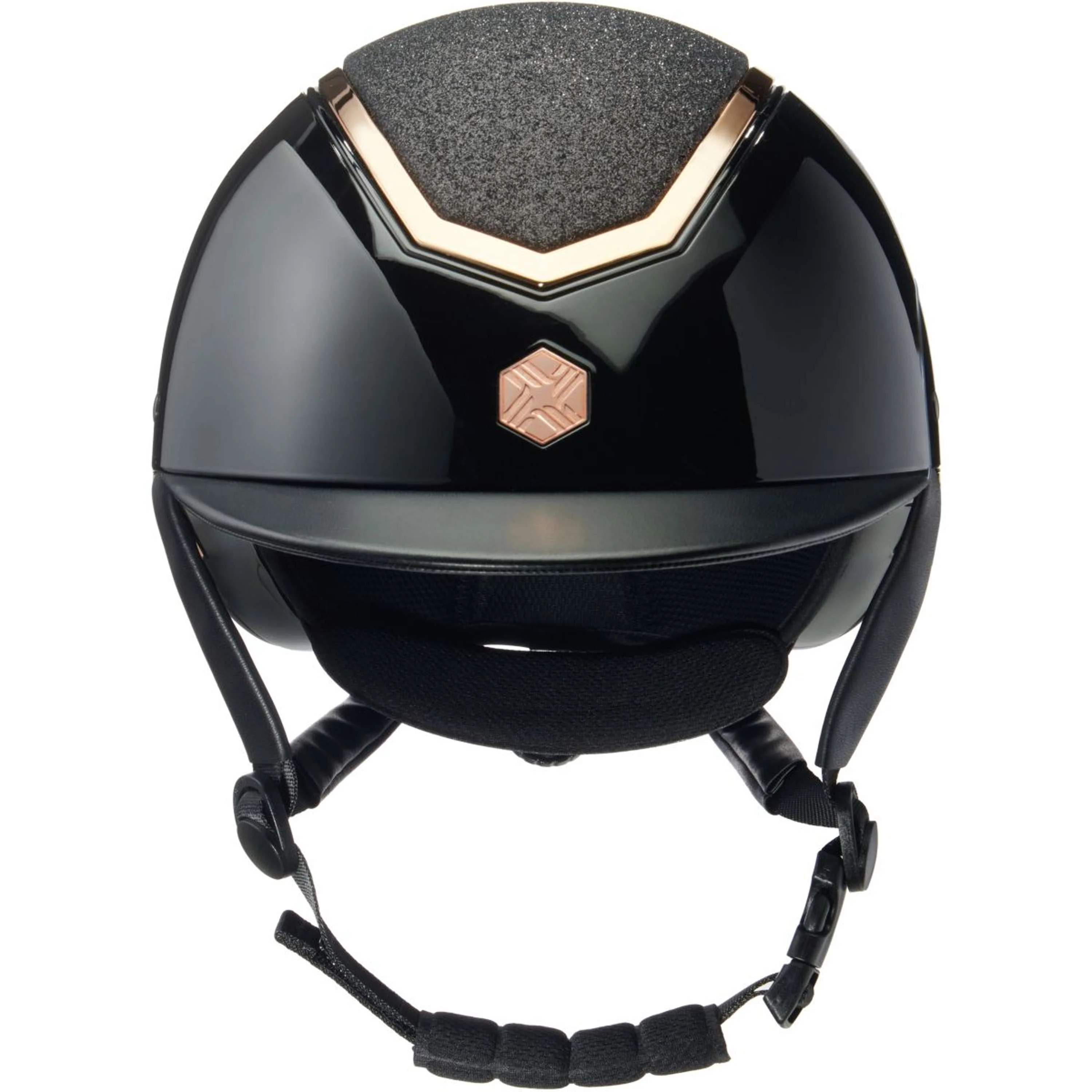 Charles Owen Bombe Kylo Sparkly Black Gloss/Rose Gold - Image 2