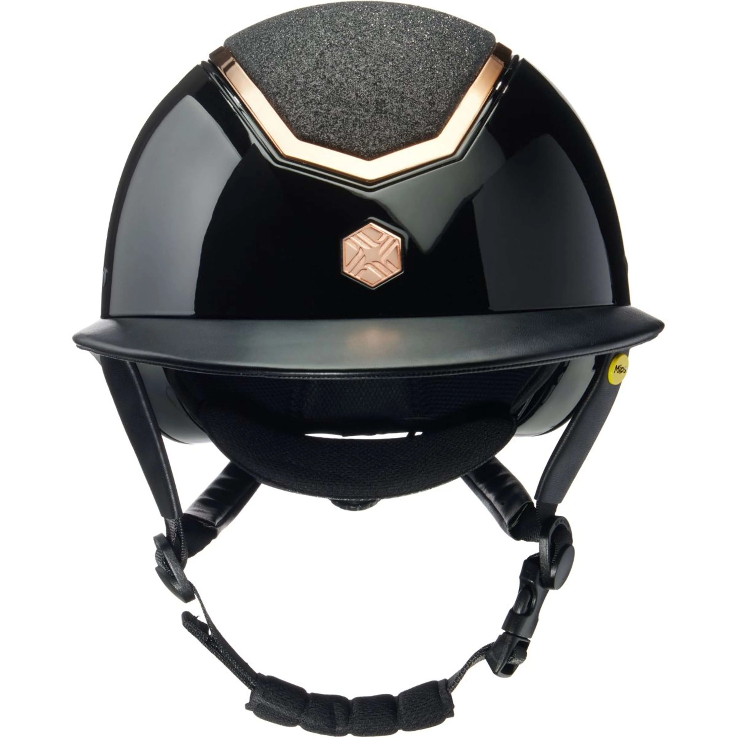 Charles Owen Bombe Kylo Sparkly Wide Peak MIPS Black Gloss/Rose Gold - Image 2