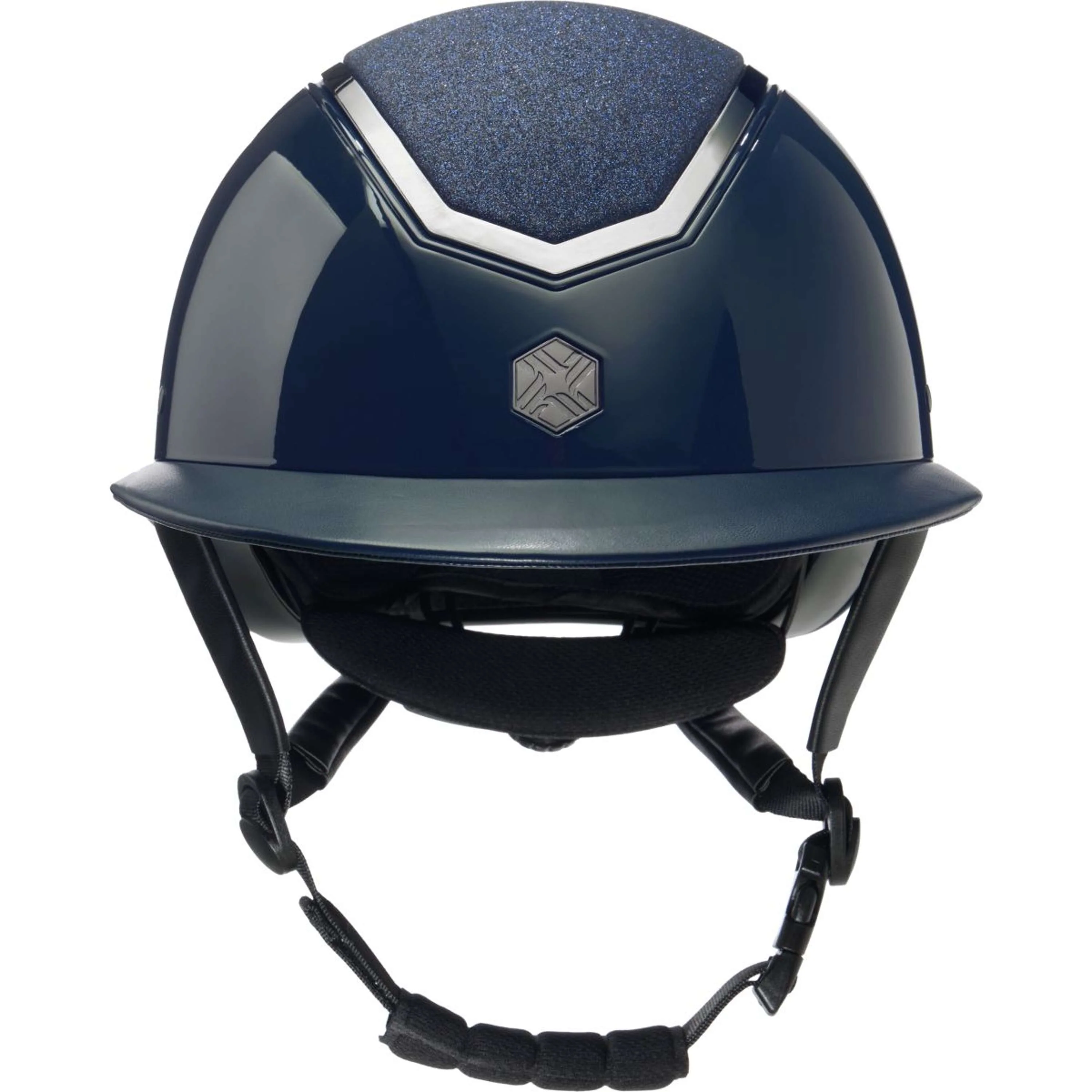 Charles Owen Bombe Kylo Sparkly Wide Peak Navy Gloss/Pewter - Image 2