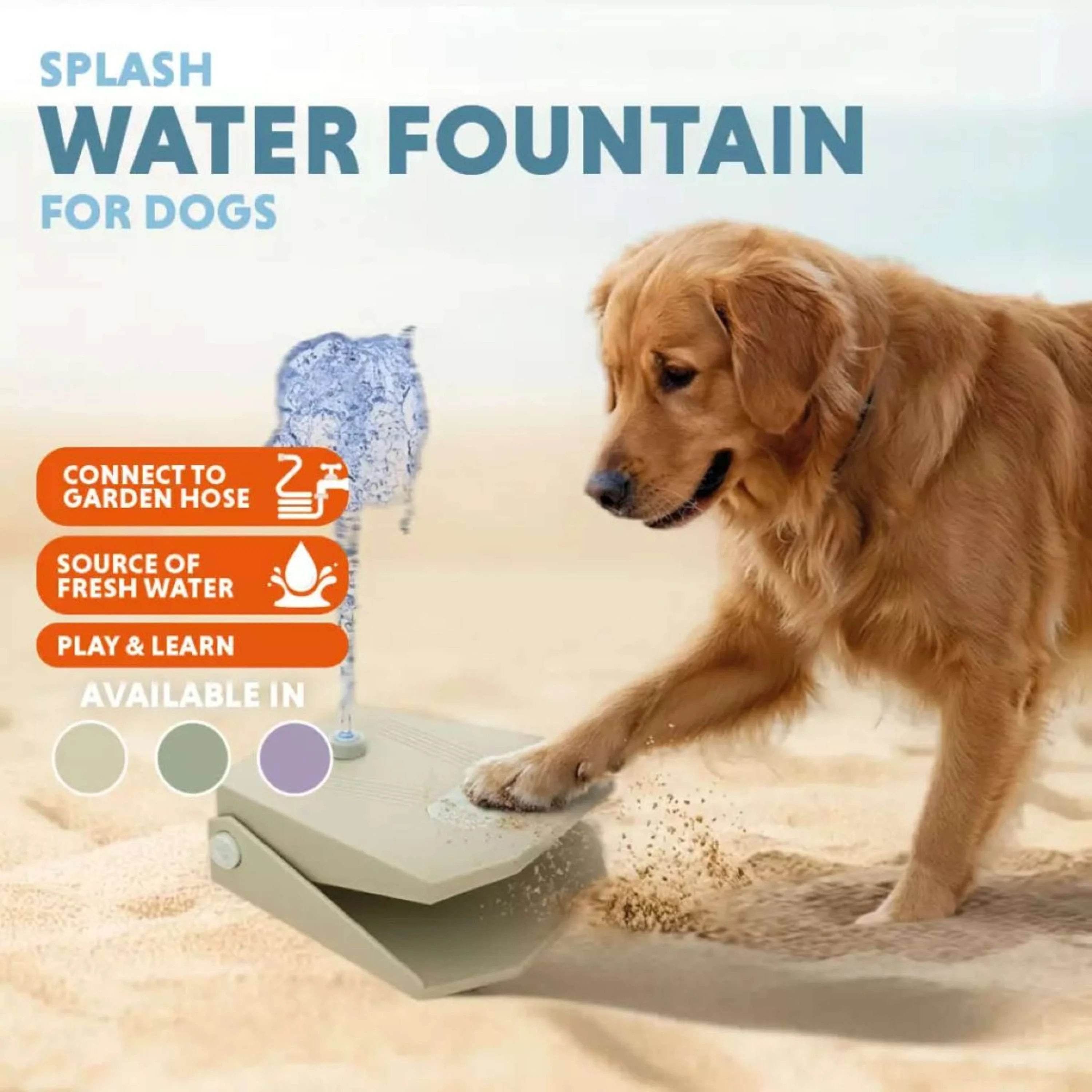 CoolPets Fontaine Splash Aqua Olive - Image 2