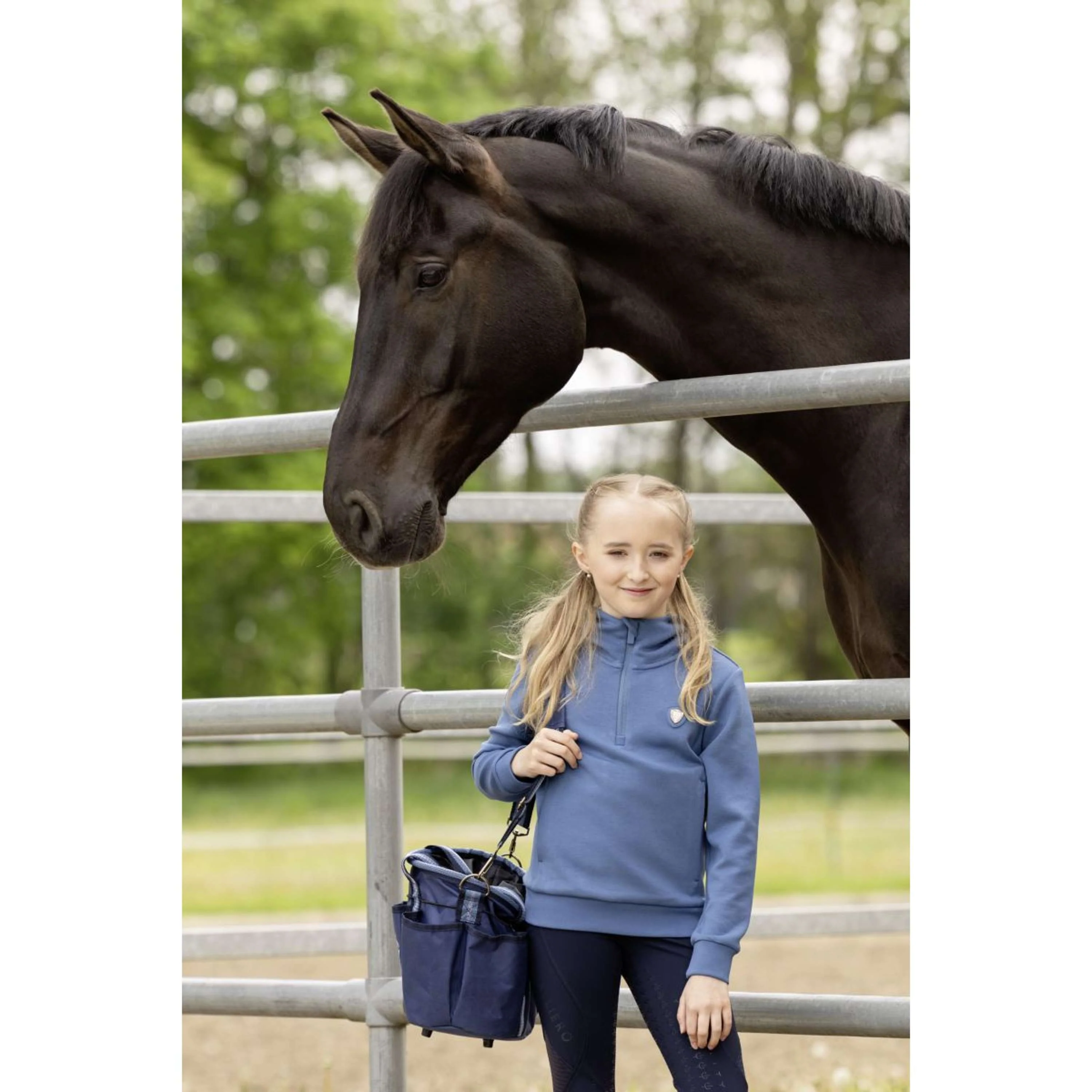 Covalliero Pull col Hoodie SS26 Enfants Smoked Blue - Image 2