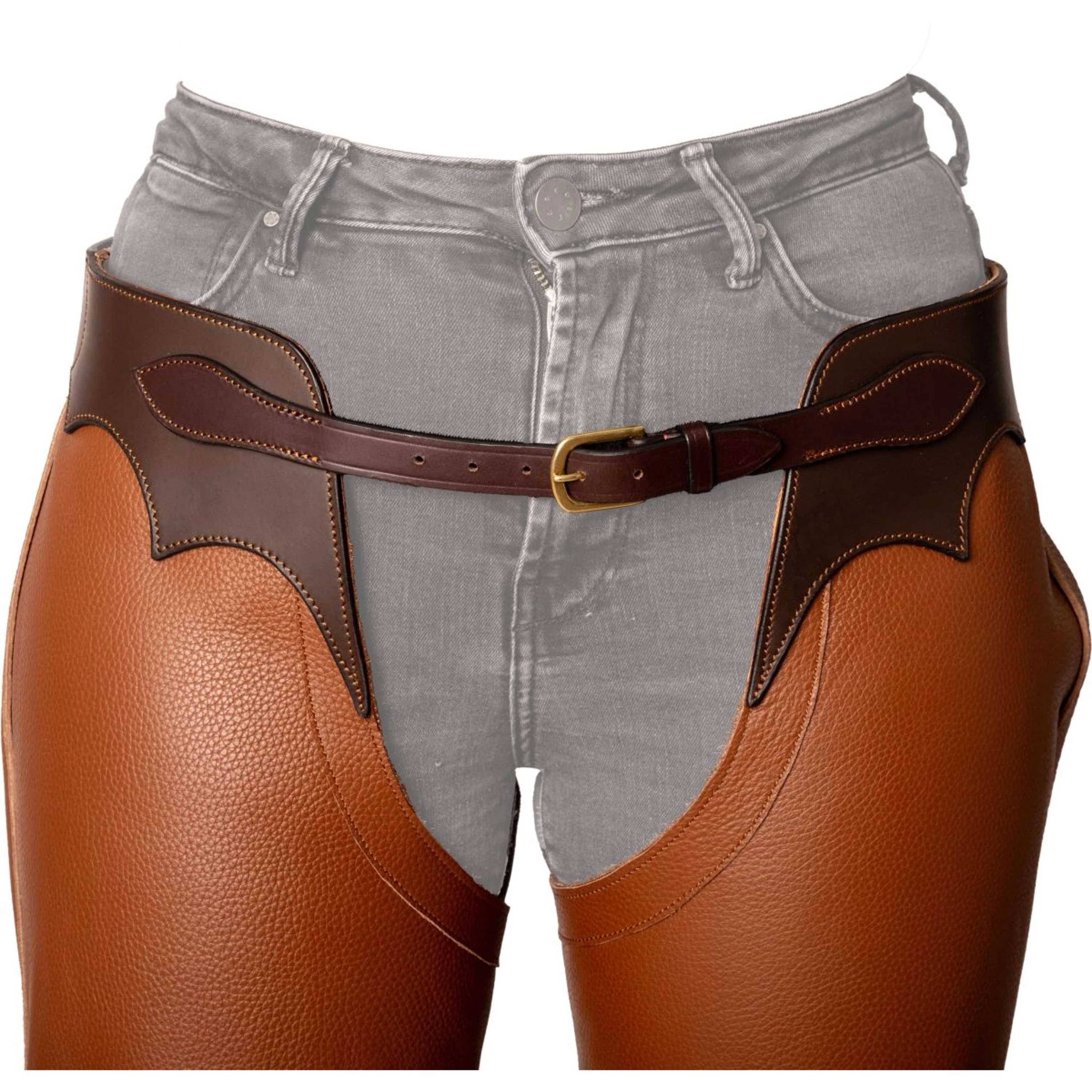 Dyon Longues Jambières en Cuir Standard Cognac - Image 6
