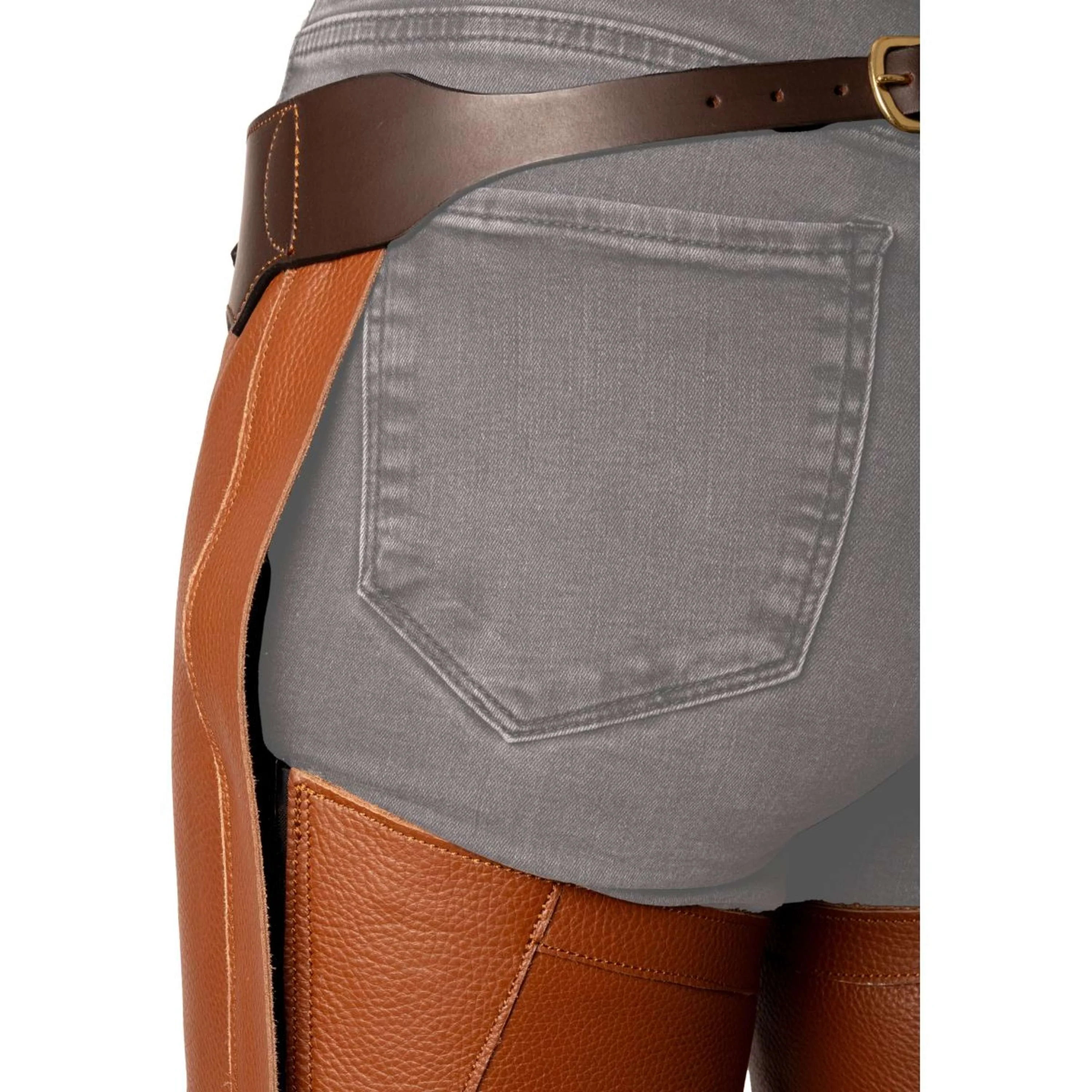 Dyon Longues Jambières en Cuir Standard Cognac - Image 8