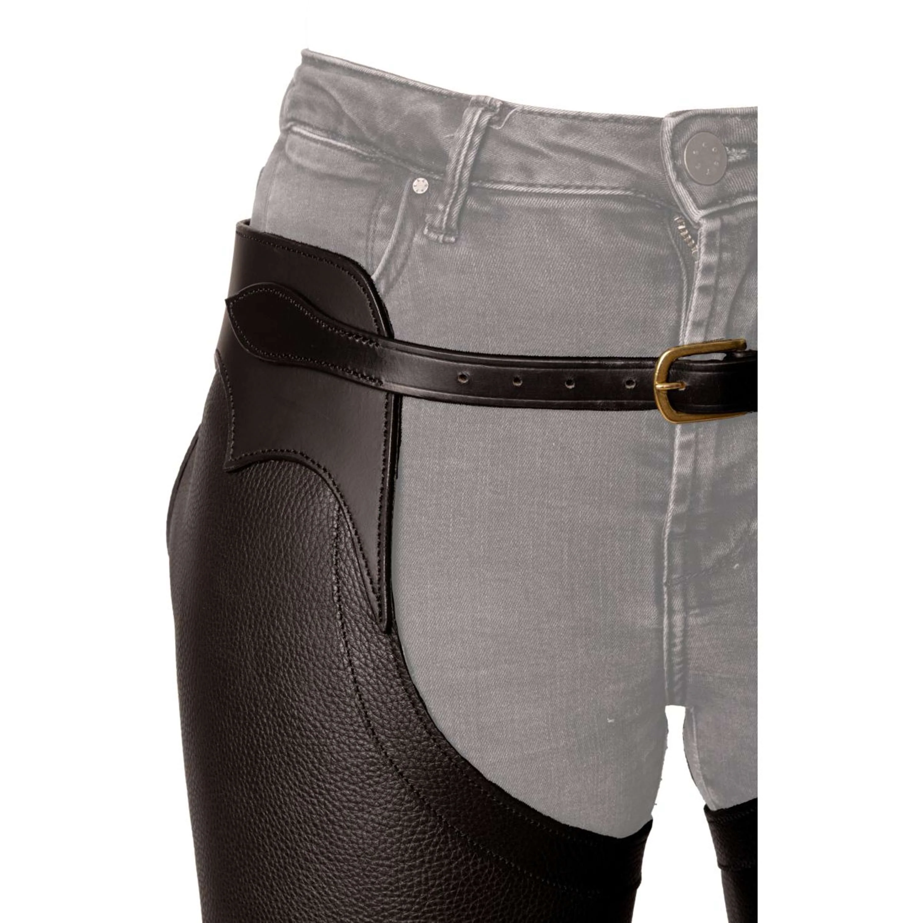 Dyon Longues Jambières en Cuir Standard Noir - Image 5