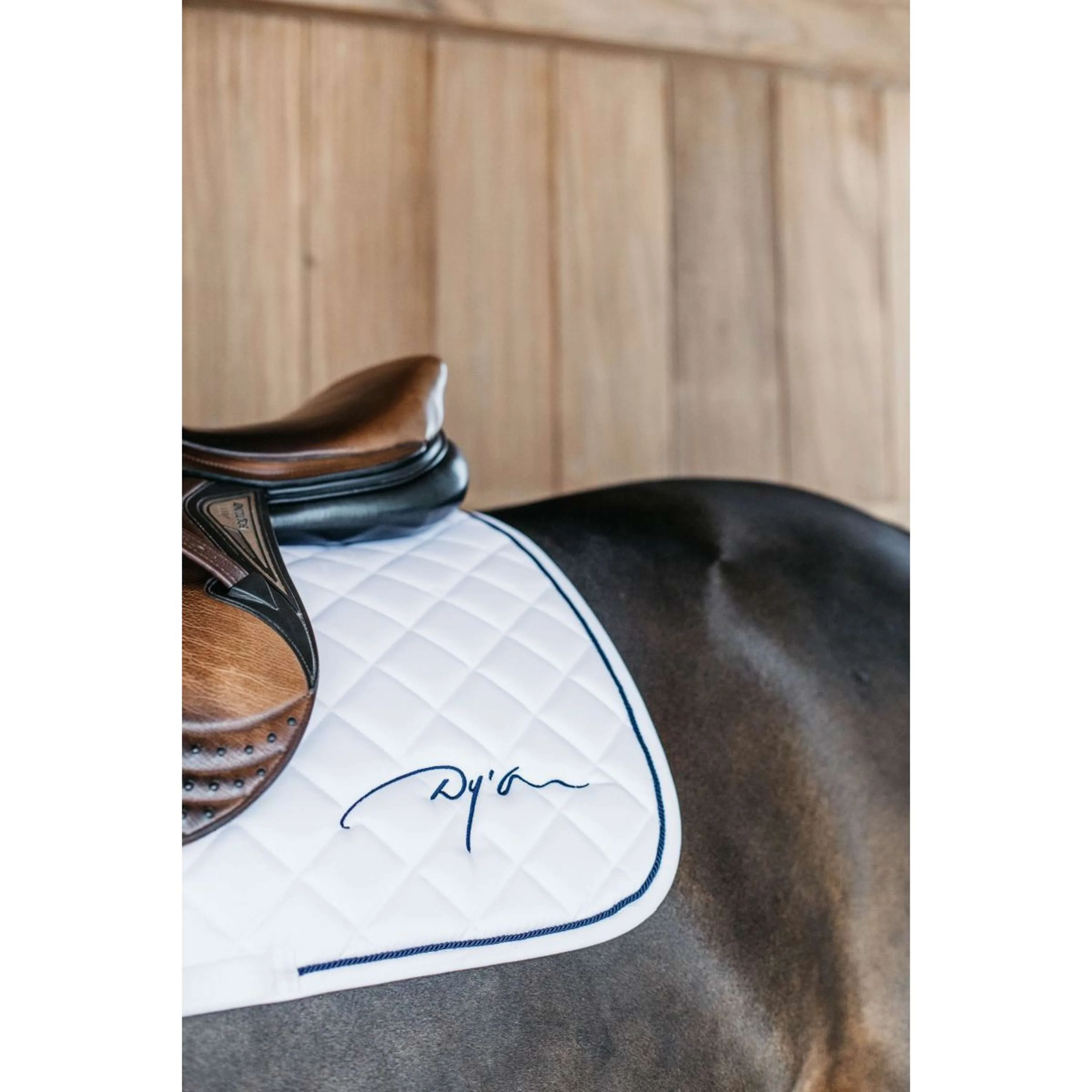 Dyon Tapis de Selle Diamond de Saut Blanc - Image 4