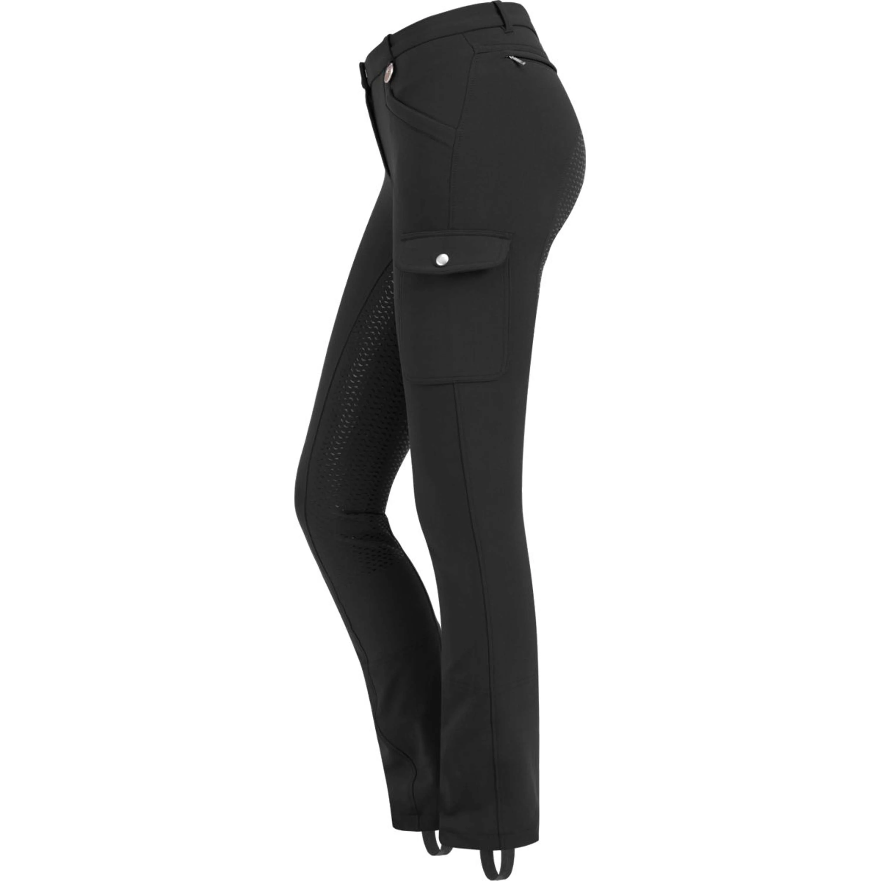 ELT Pantalon d'Équitation Jodhpur Micro Cargo Silicone Noir - Image 4