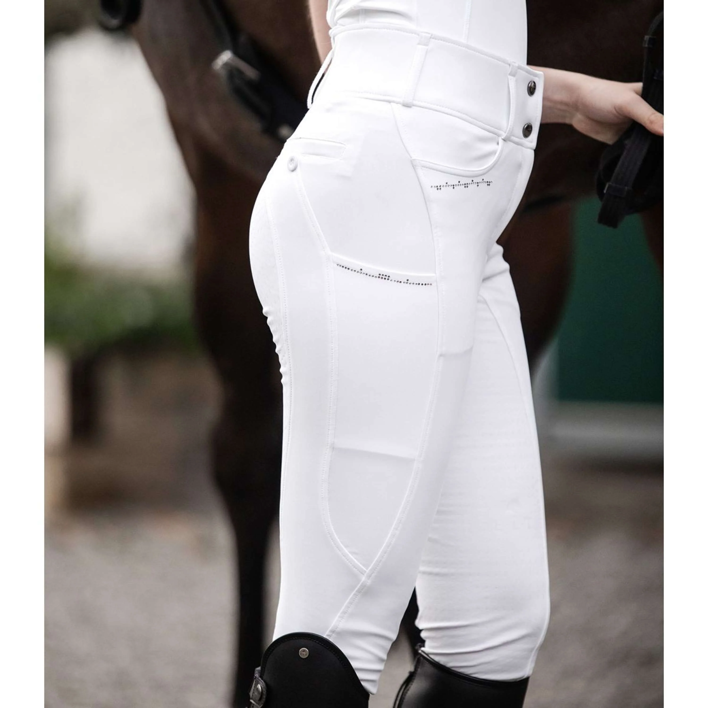 ELT Pantalon d'Équitation Mathilda Glam Taille Haute Blanc - Image 3