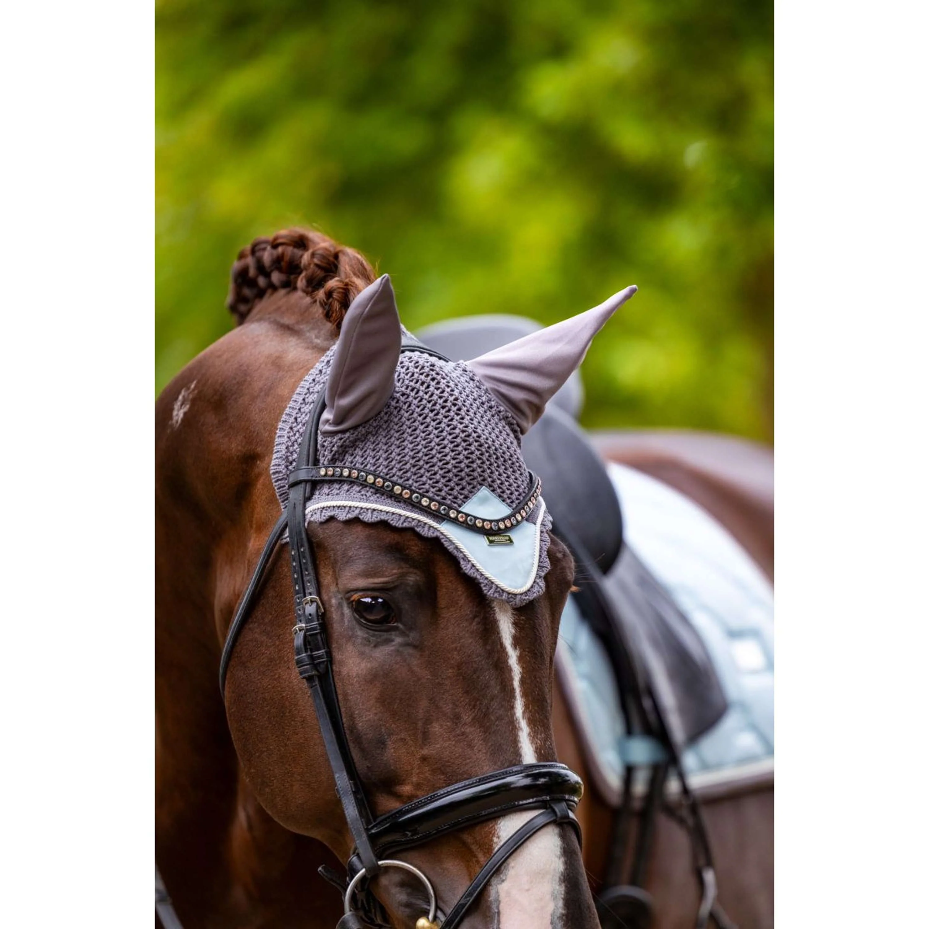 Equestrian Stockholm Bonnet Anti-Mouches Ice Blue - Image 2
