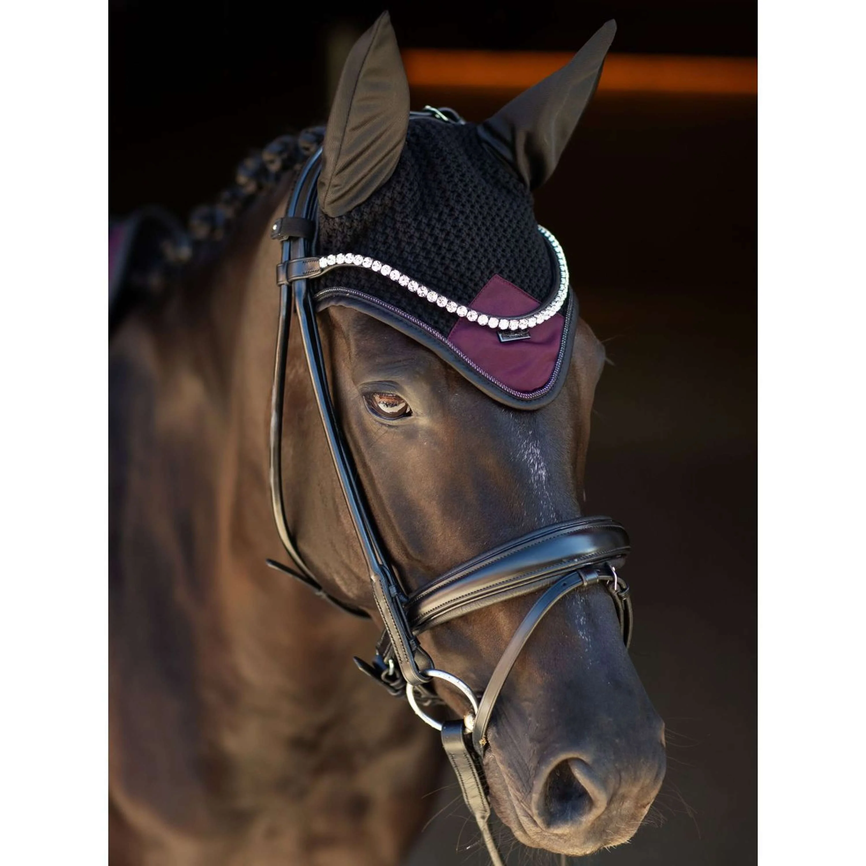 Equestrian Stockholm Bonnet Anti-Mouches Modern Purple Night - Image 3