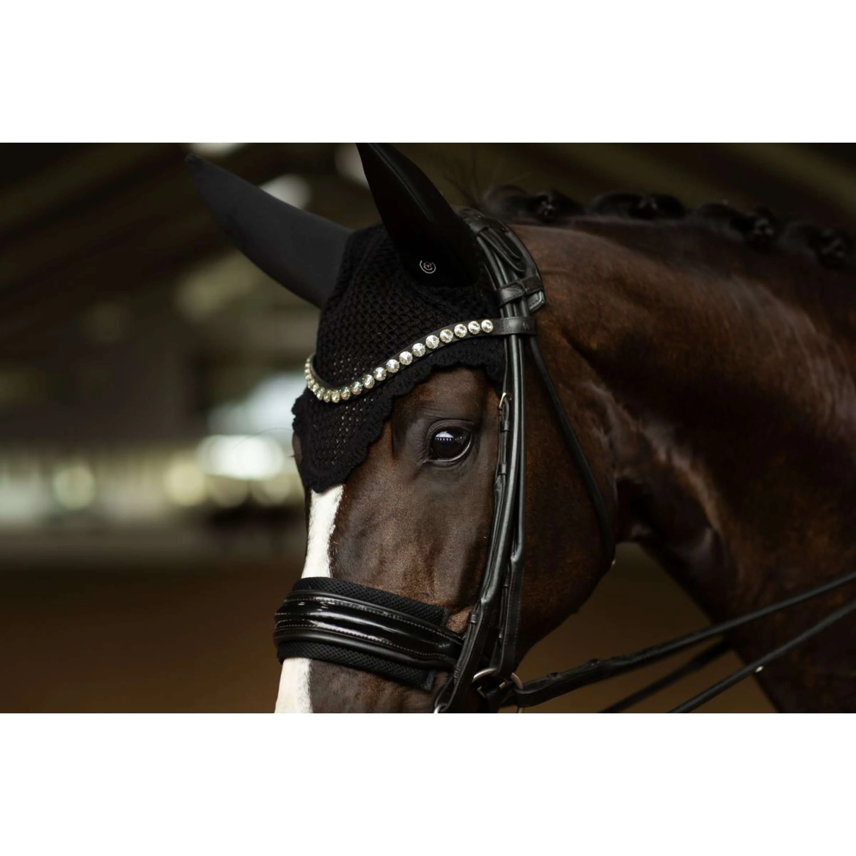 Equestrian Stockholm Bonnet Anti-Mouches Padded Clean Black - Image 2
