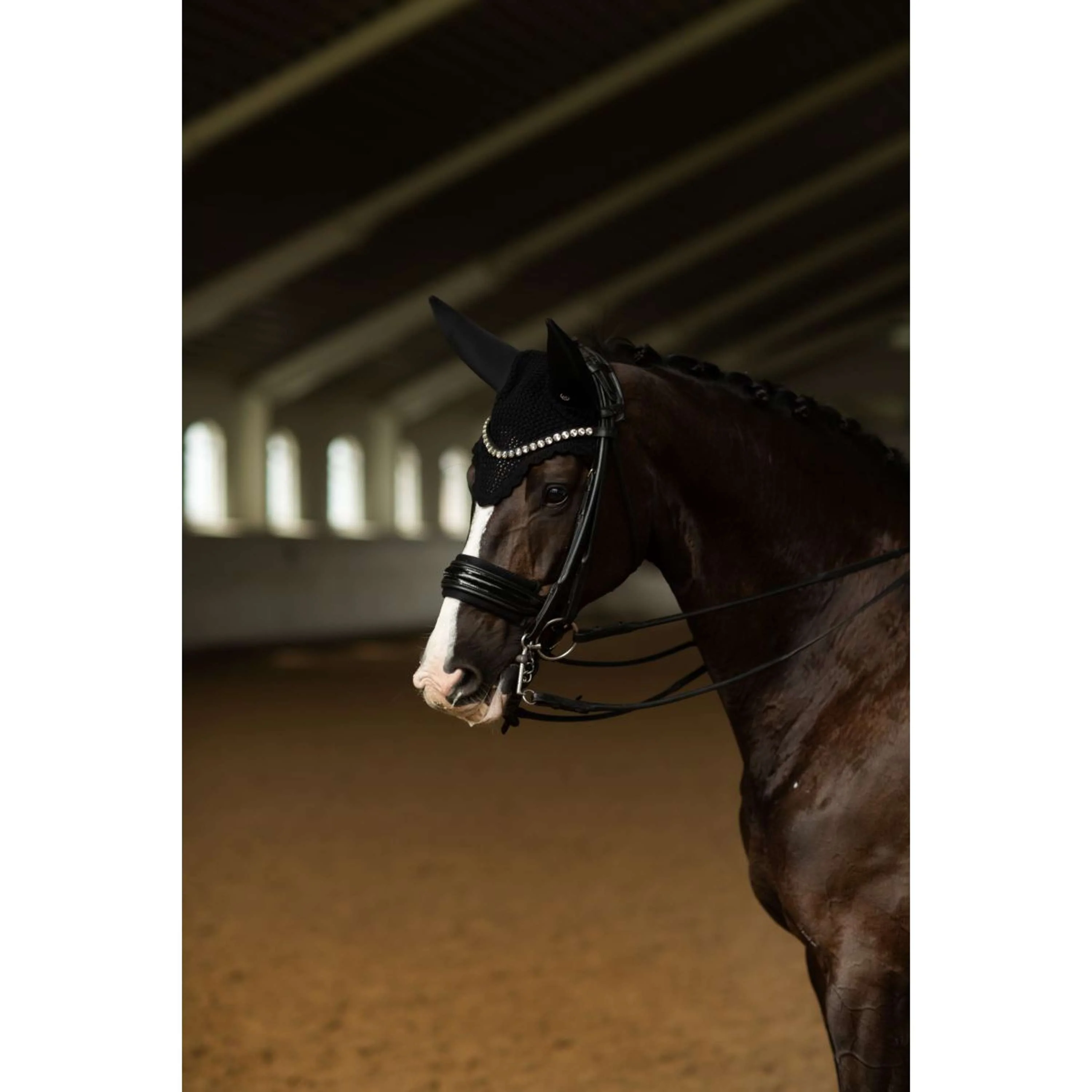 Equestrian Stockholm Bonnet Anti-Mouches Padded Clean Black - Image 4