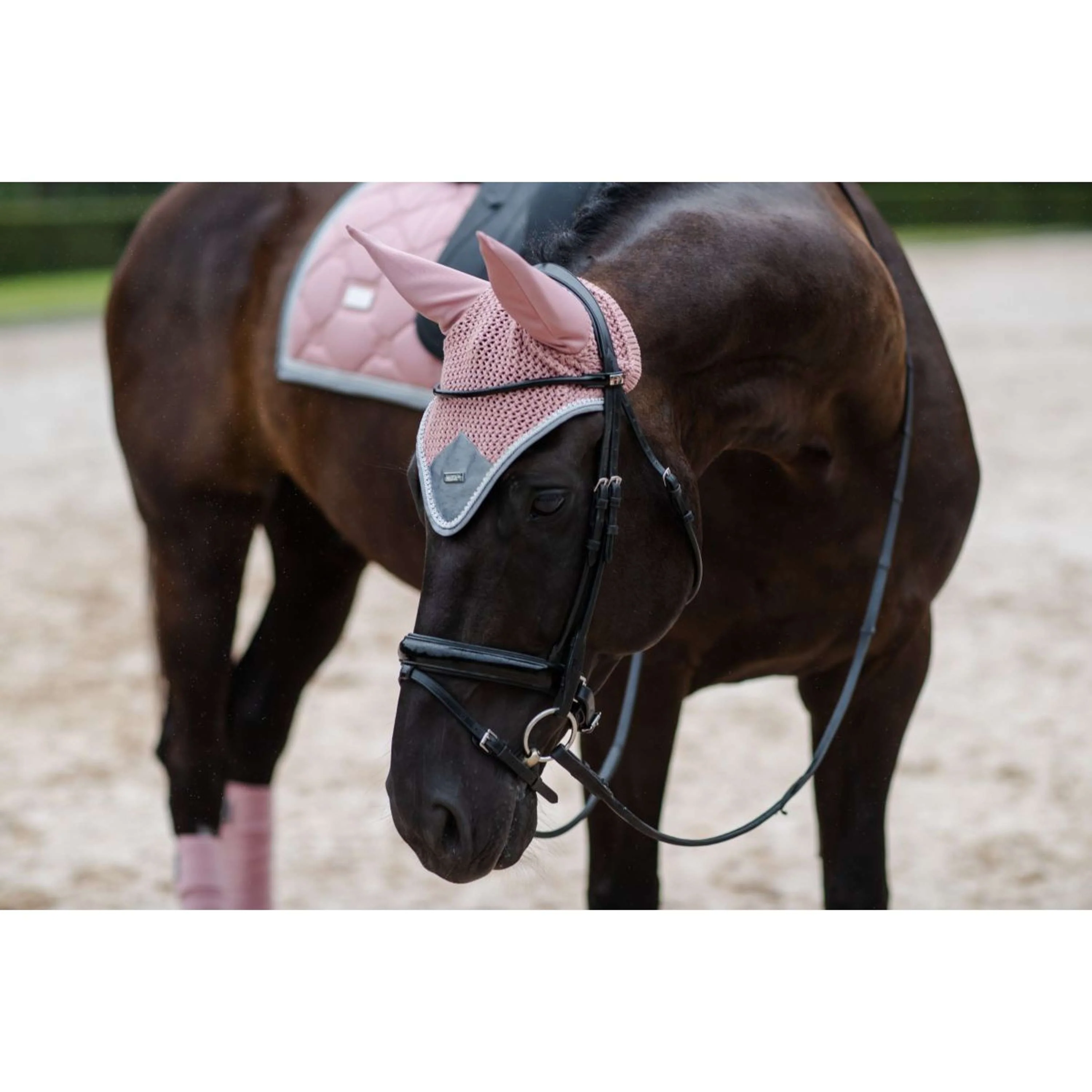 Equestrian Stockholm Bonnet Anti-Mouches Rose - Image 2