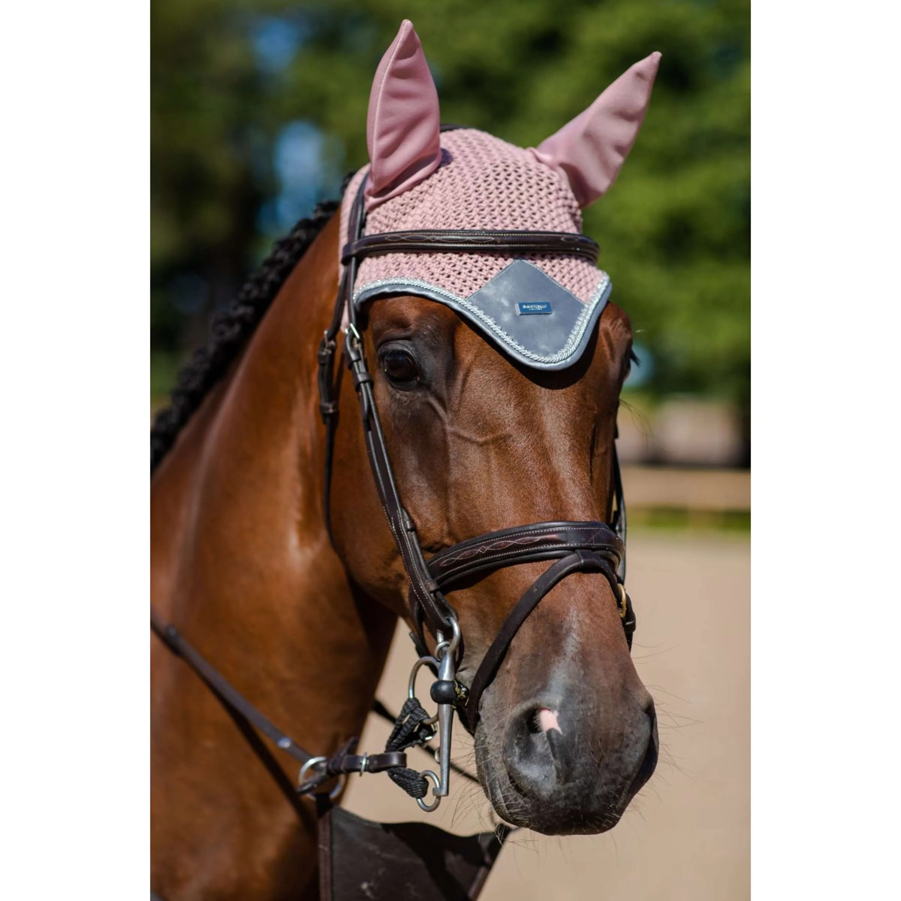 Equestrian Stockholm Bonnet Anti-Mouches Rose - Image 3