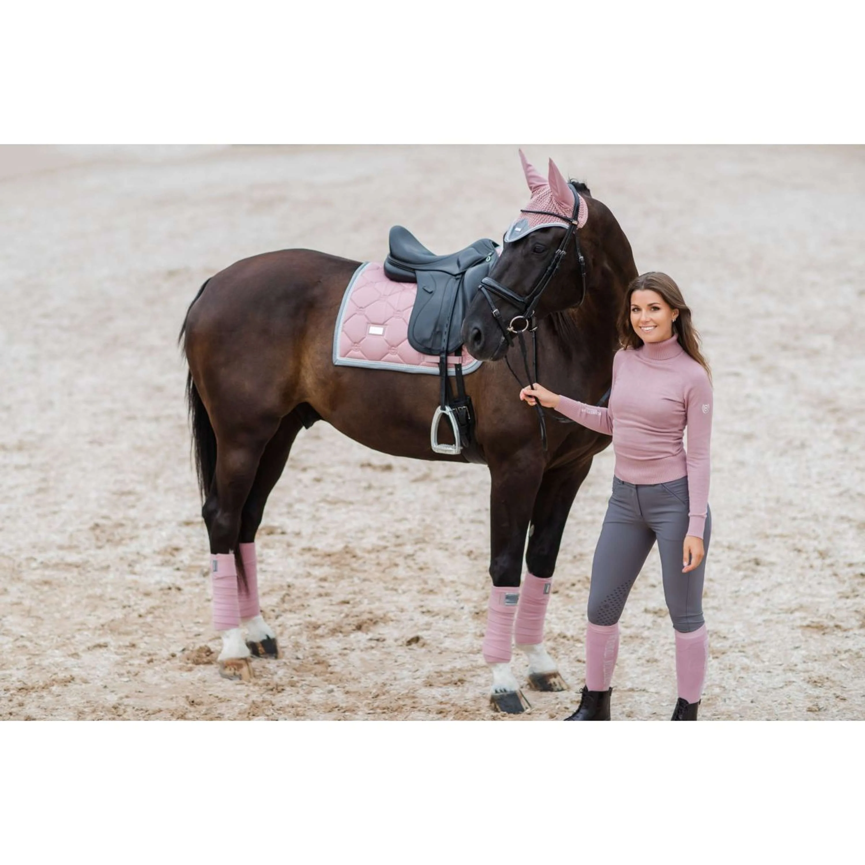 Equestrian Stockholm Bonnet Anti-Mouches Rose - Image 5