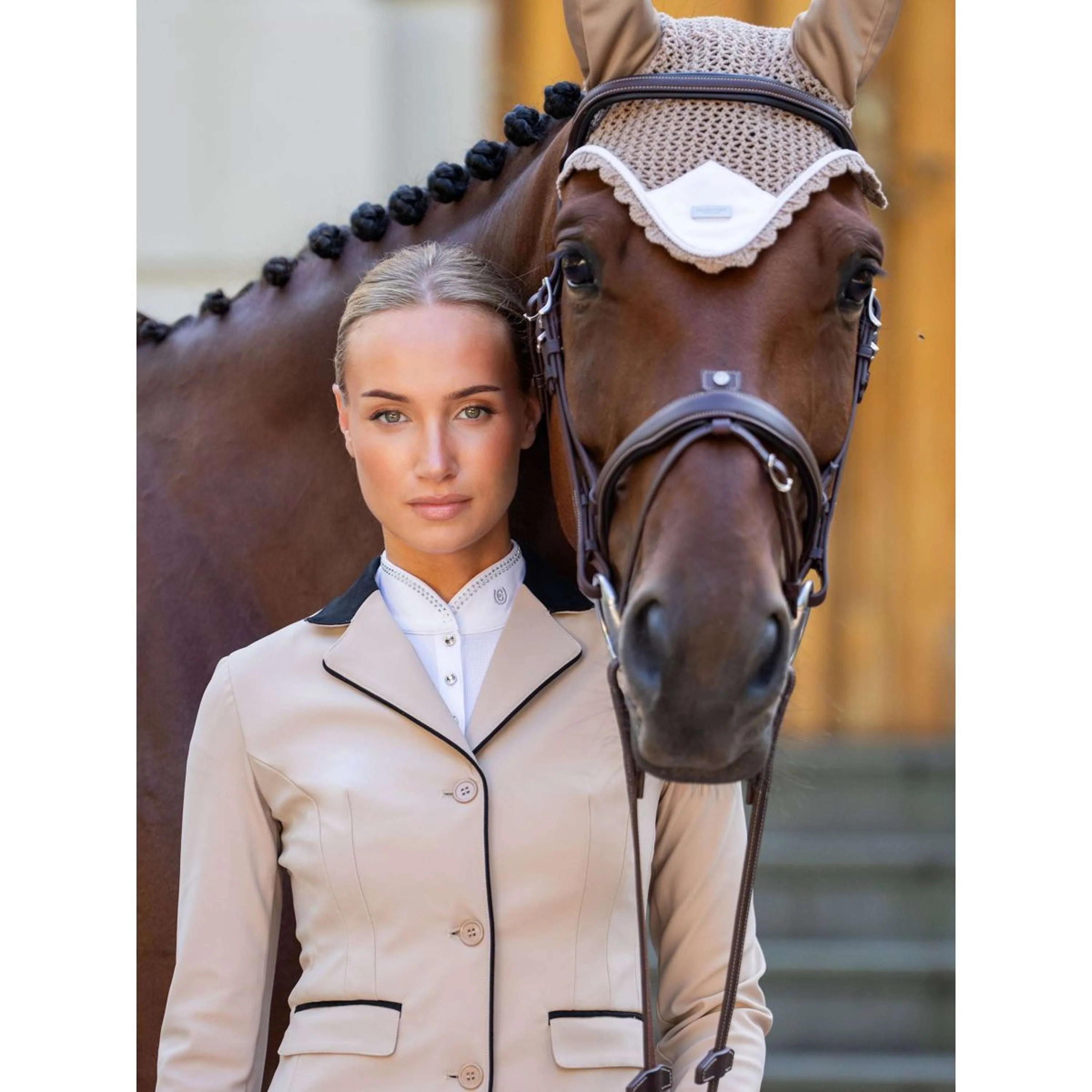 Equestrian Stockholm Bonnet Anti-Mouches Sable - Image 4