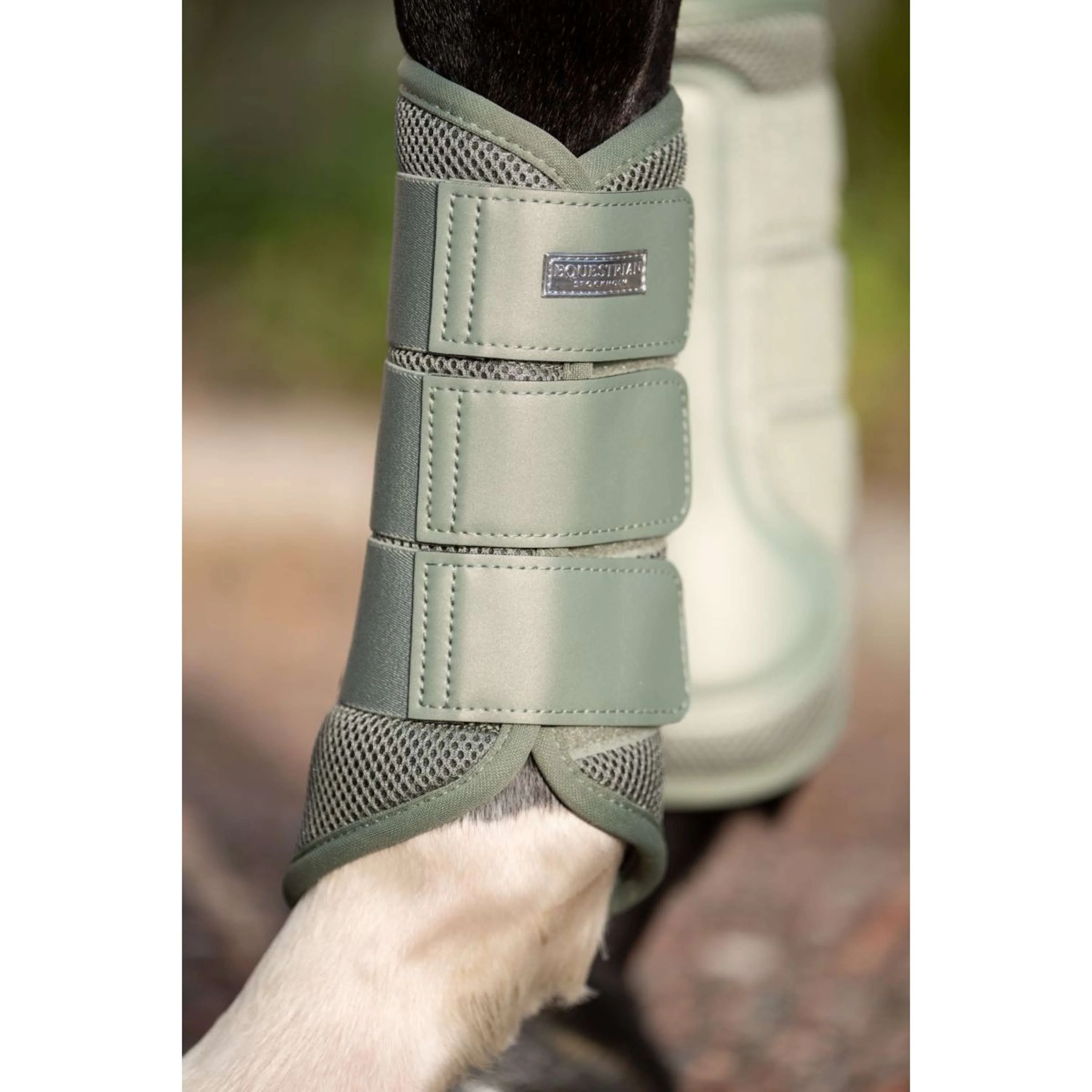 Equestrian Stockholm Guêtres Classic Mesh Pistachio White - Image 3