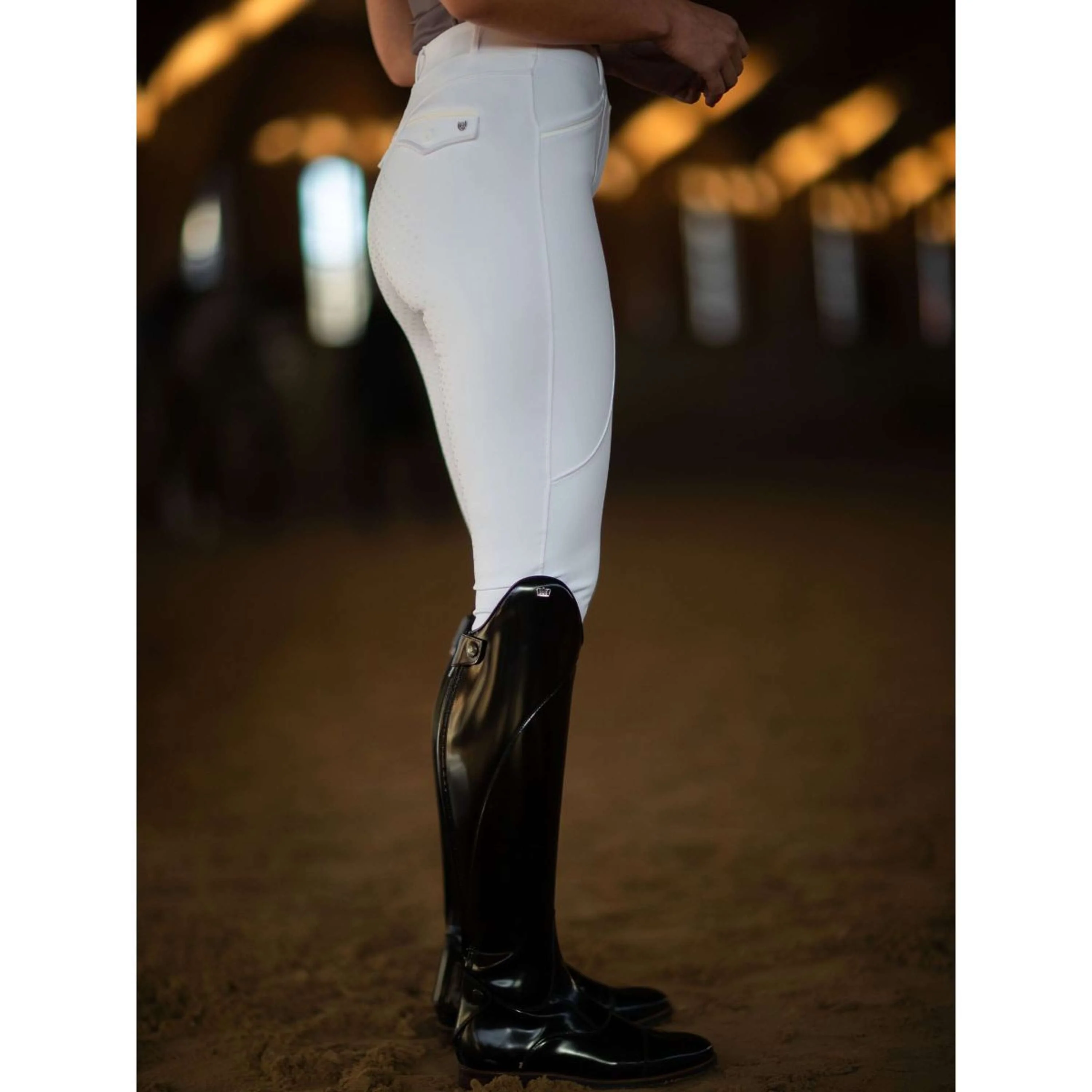 Equestrian Stockholm Legging d'Équitation Premium Full Grip Blanc - Image 5