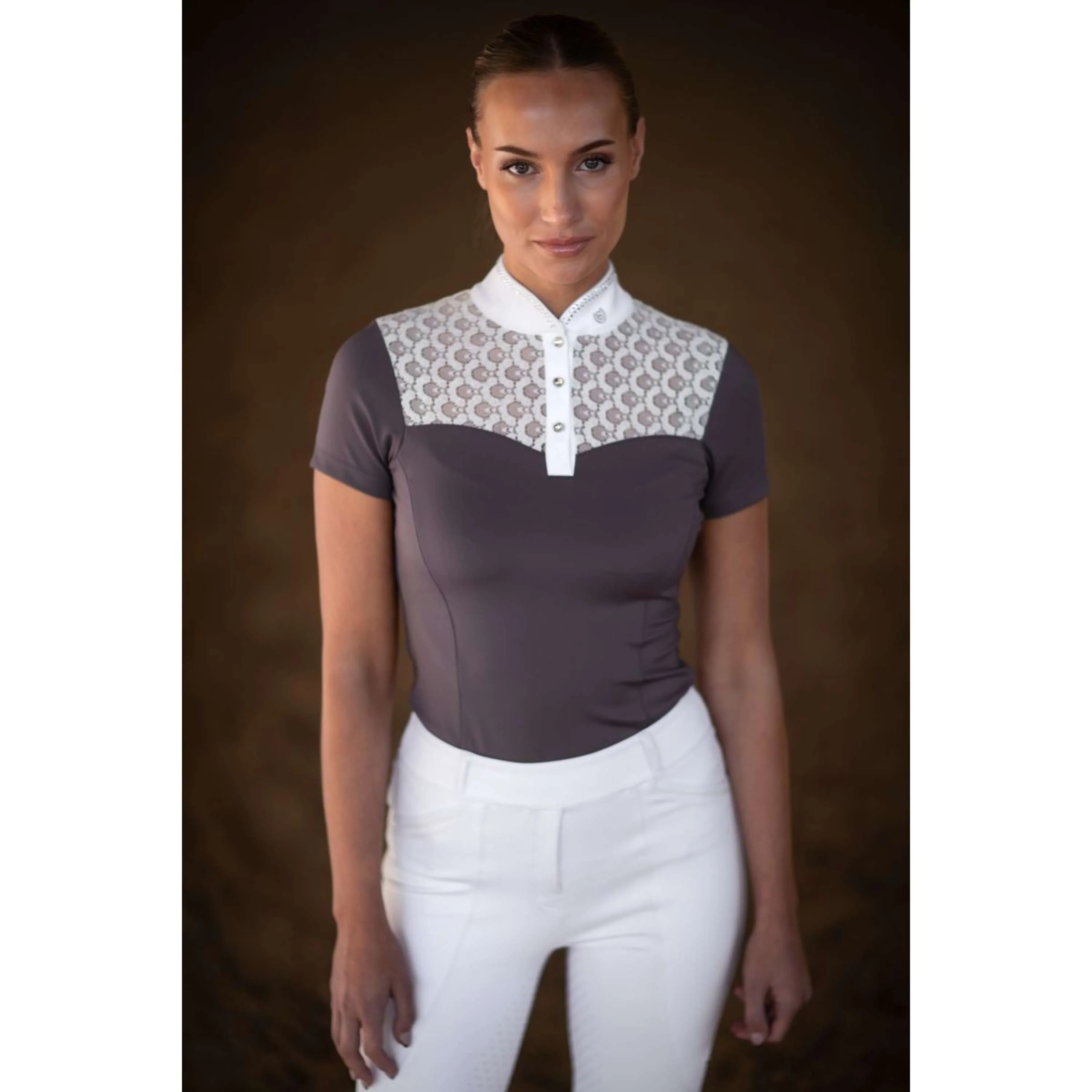 Equestrian Stockholm T-shirt de Concours Crystal Champion Blanc/Dark Violet - Image 2