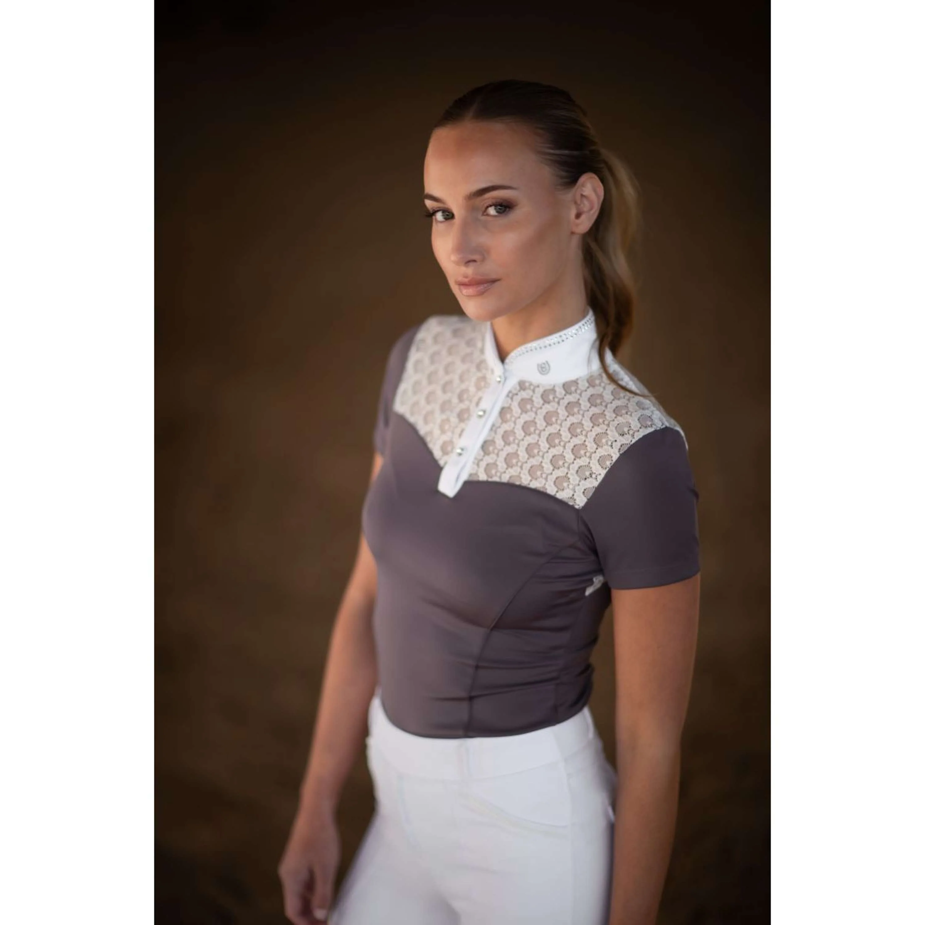 Equestrian Stockholm T-shirt de Concours Crystal Champion Blanc/Dark Violet - Image 5