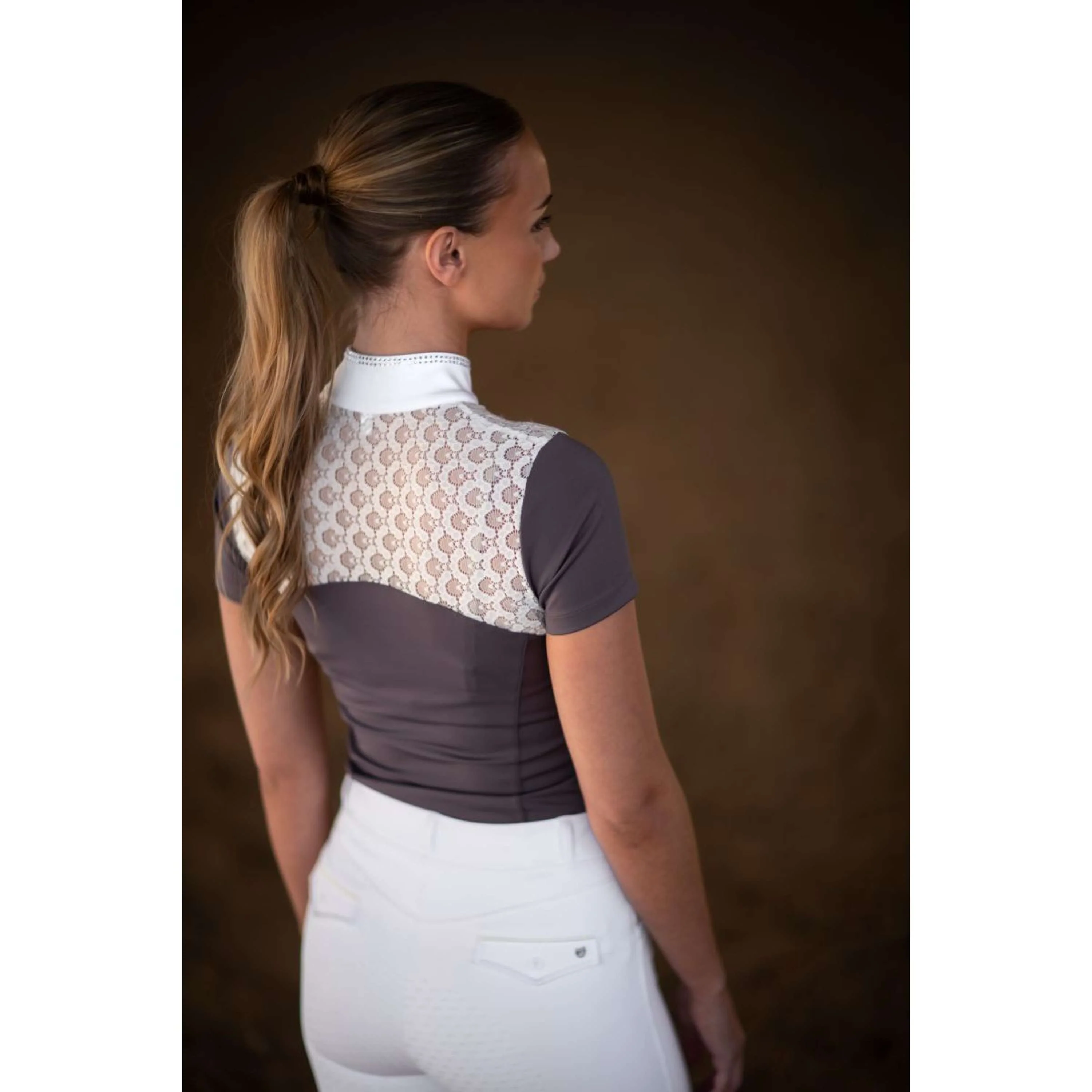 Equestrian Stockholm T-shirt de Concours Crystal Champion Blanc/Dark Violet - Image 6