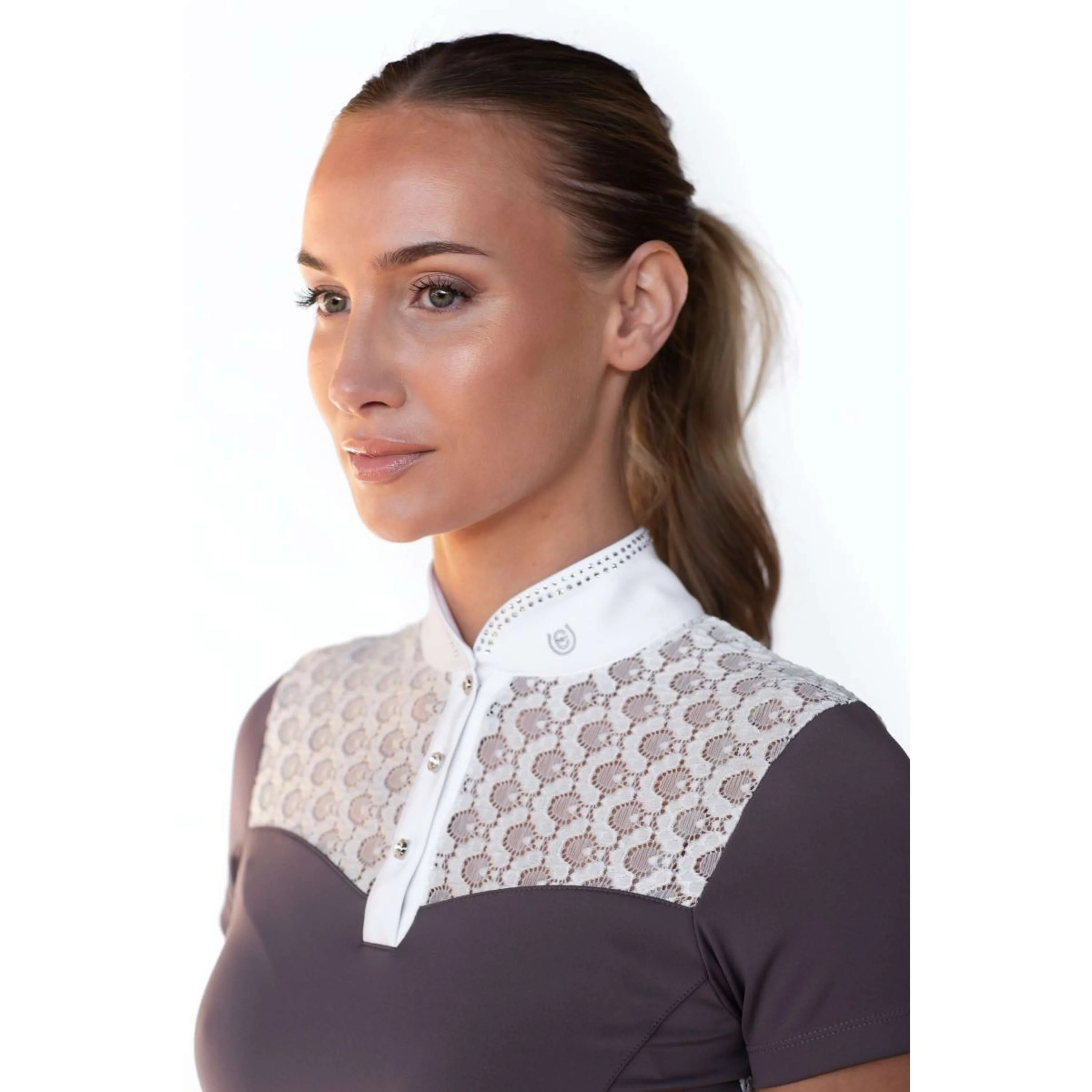 Equestrian Stockholm T-shirt de Concours Crystal Champion Blanc/Dark Violet - Image 7