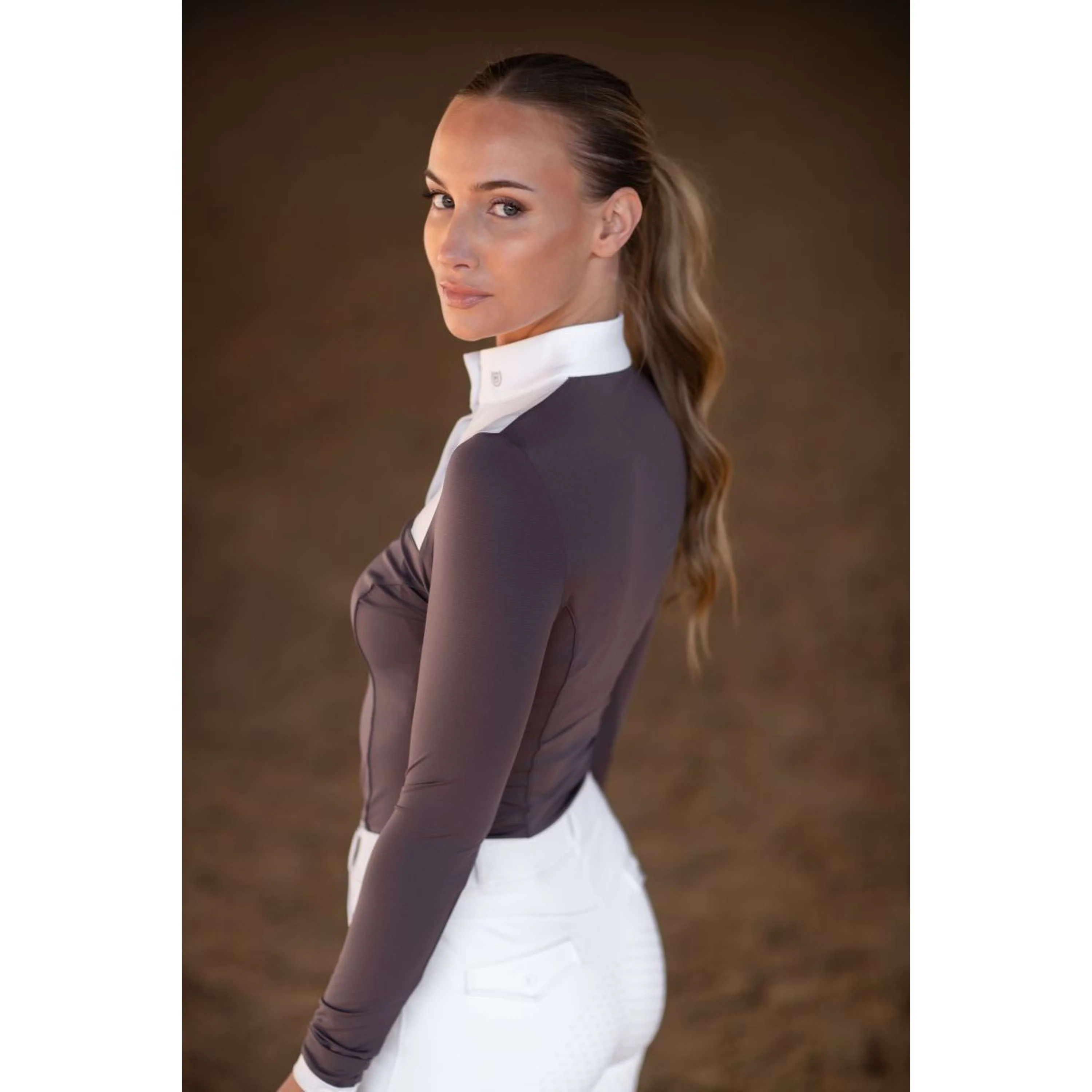 Equestrian Stockholm T-shirt de Concours Fine Line Blanc/Dark Violet - Image 2