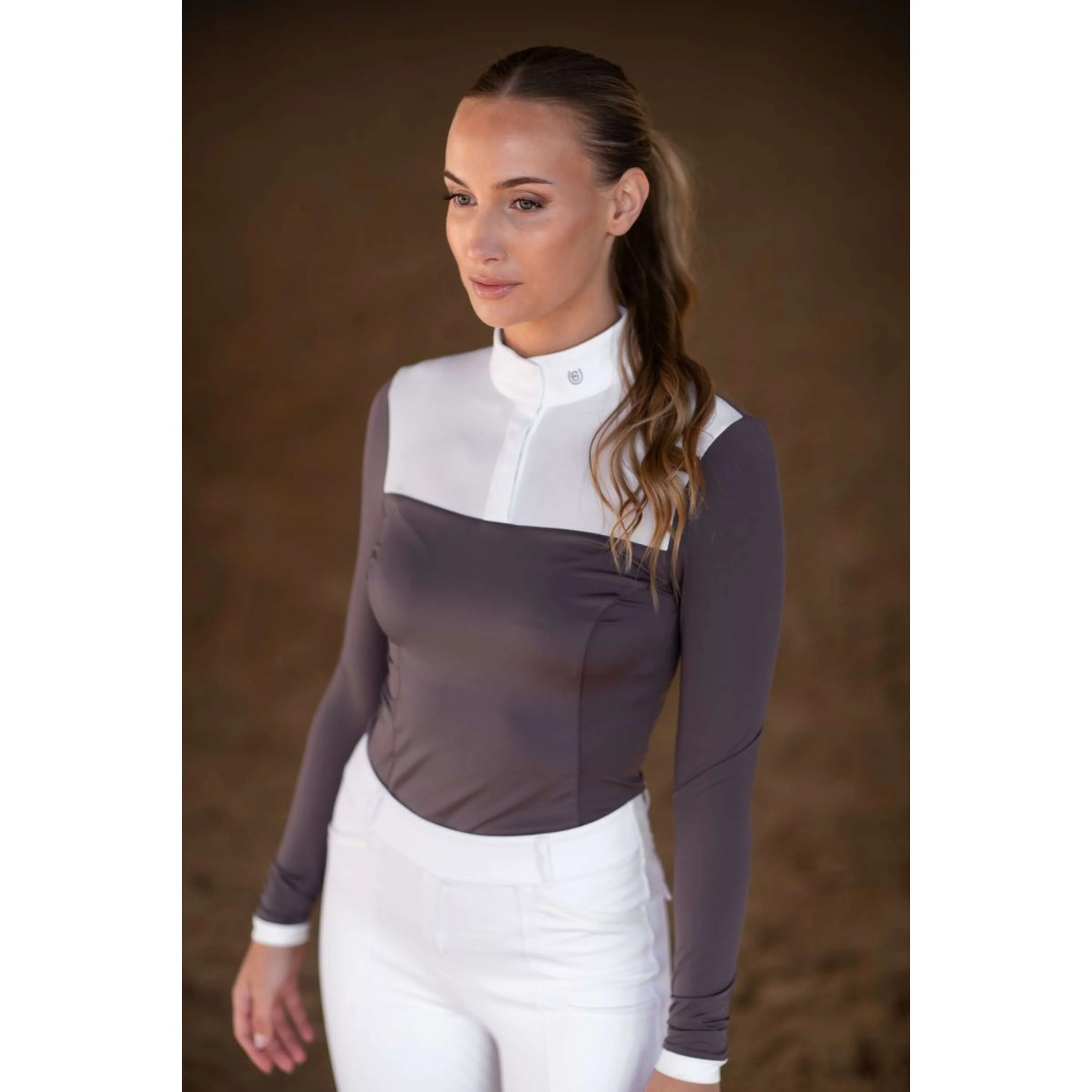 Equestrian Stockholm T-shirt de Concours Fine Line Blanc/Dark Violet - Image 3