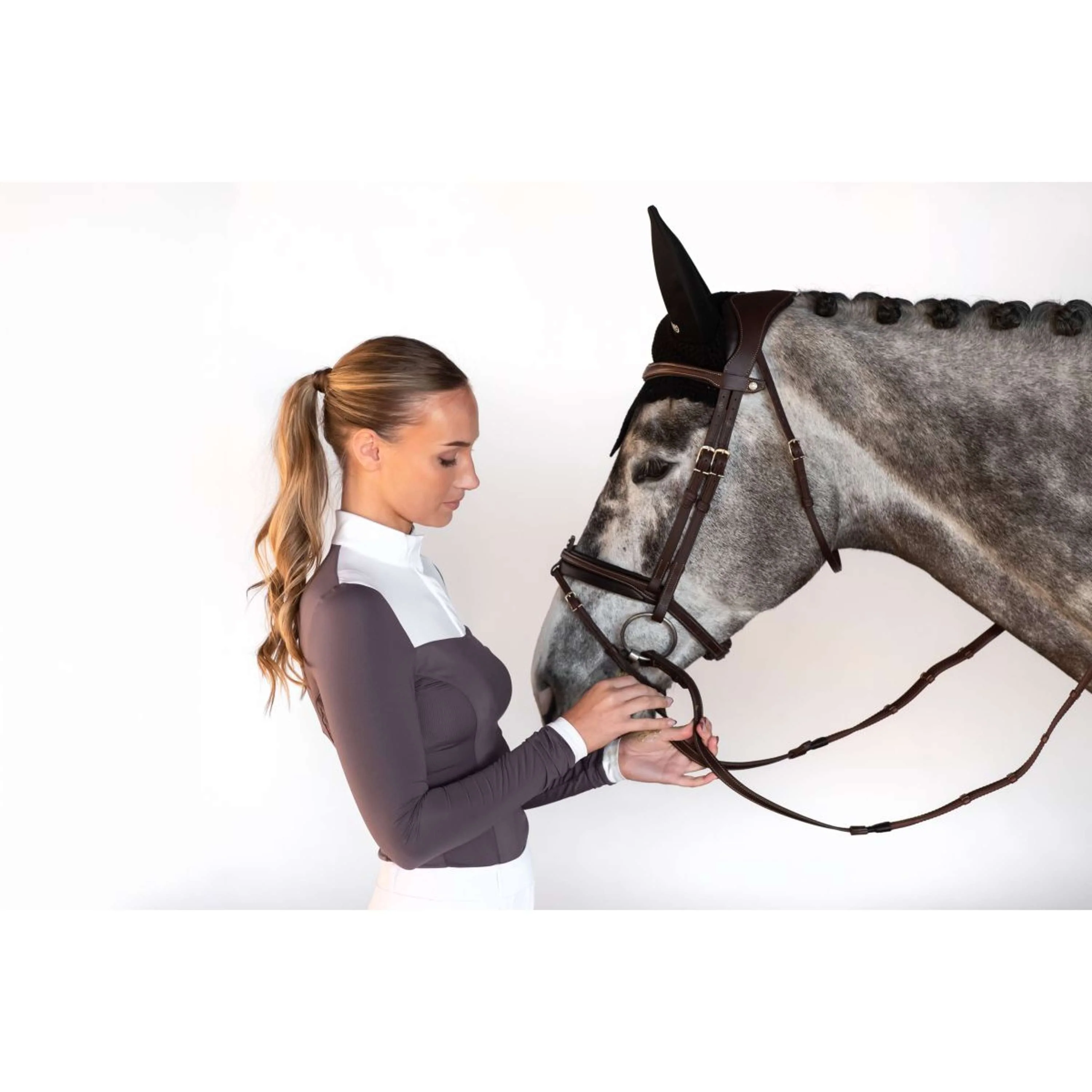 Equestrian Stockholm T-shirt de Concours Fine Line Blanc/Dark Violet - Image 5