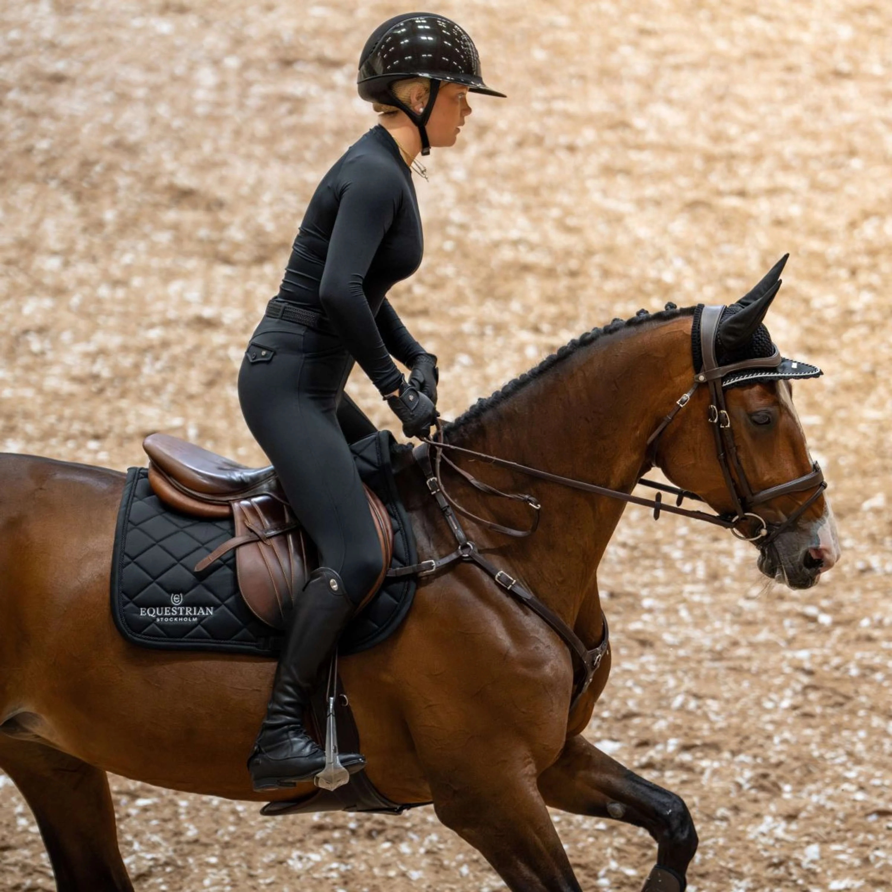 Equestrian Stockholm Tapis de Selle Line de Saut Noir - Image 5