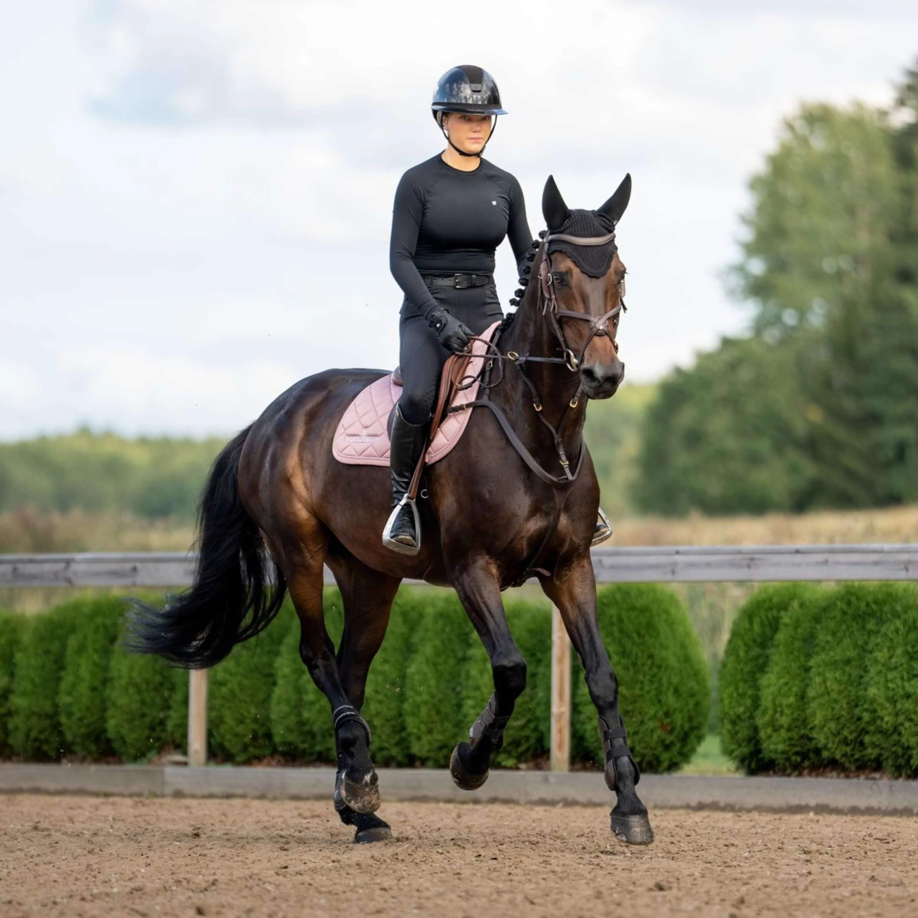Equestrian Stockholm Tapis de Selle Line de Saut Rose - Image 7