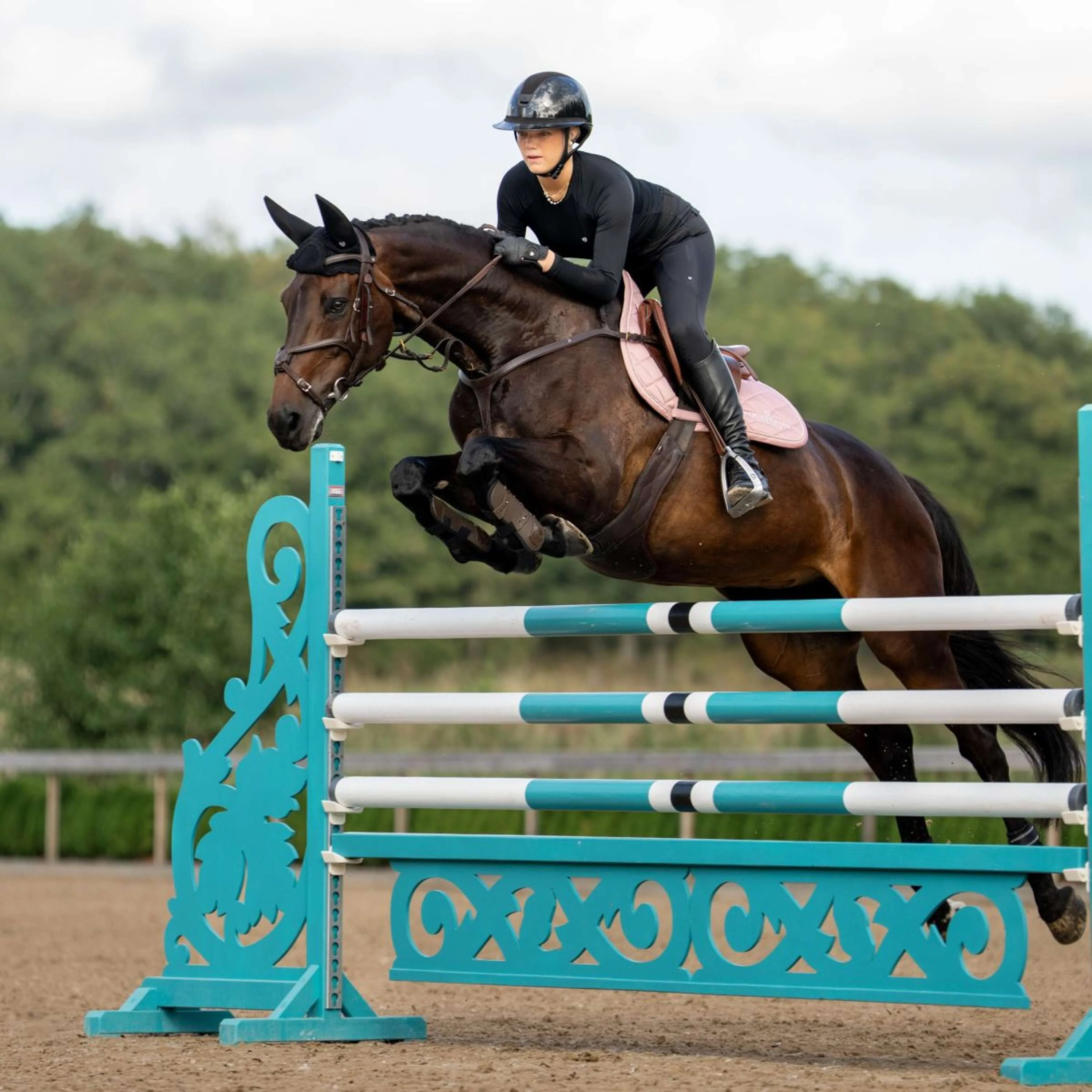 Equestrian Stockholm Tapis de Selle Line de Saut Rose - Image 8