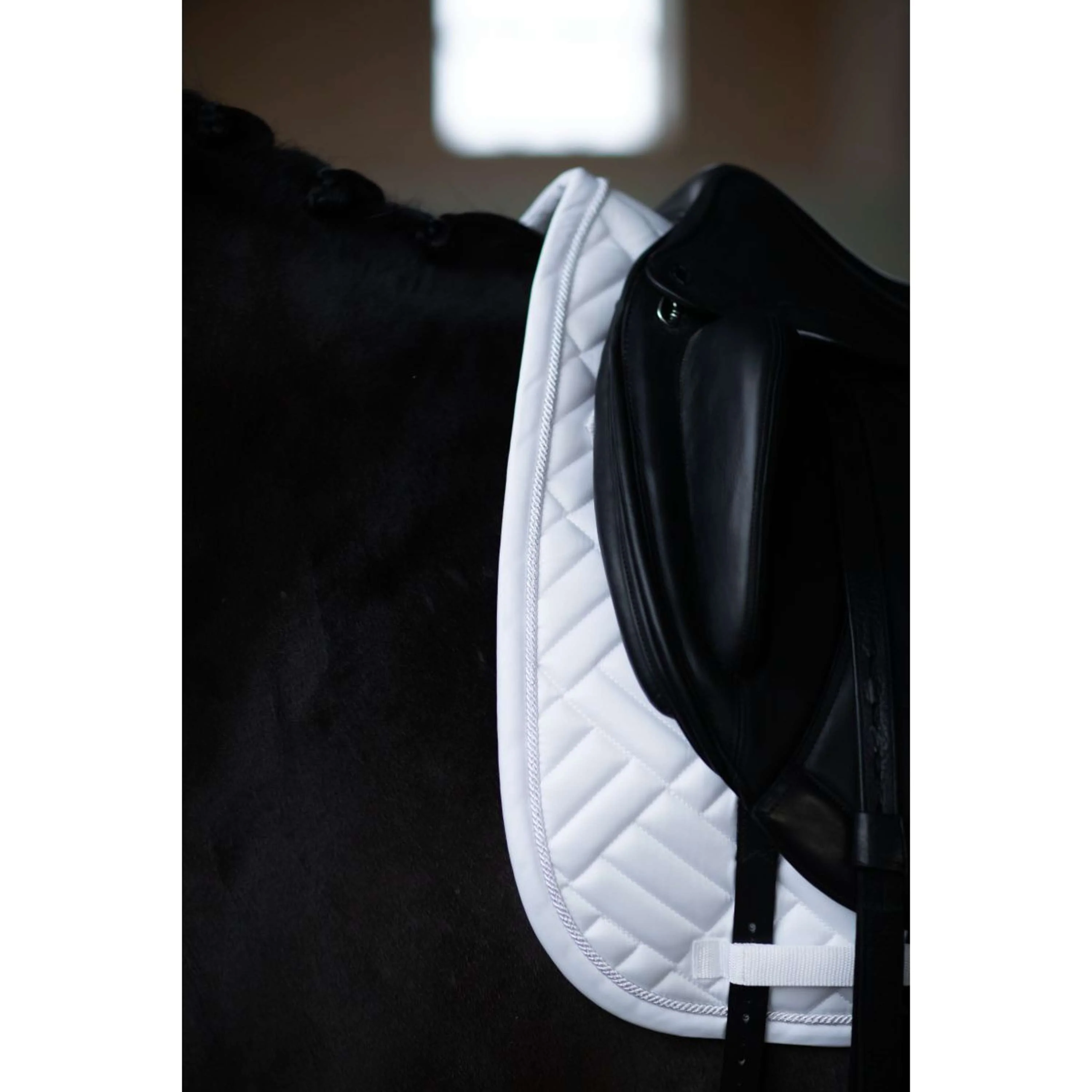 Equestrian Stockholm Tapis de Selle Modern Dressage White Silver - Image 8