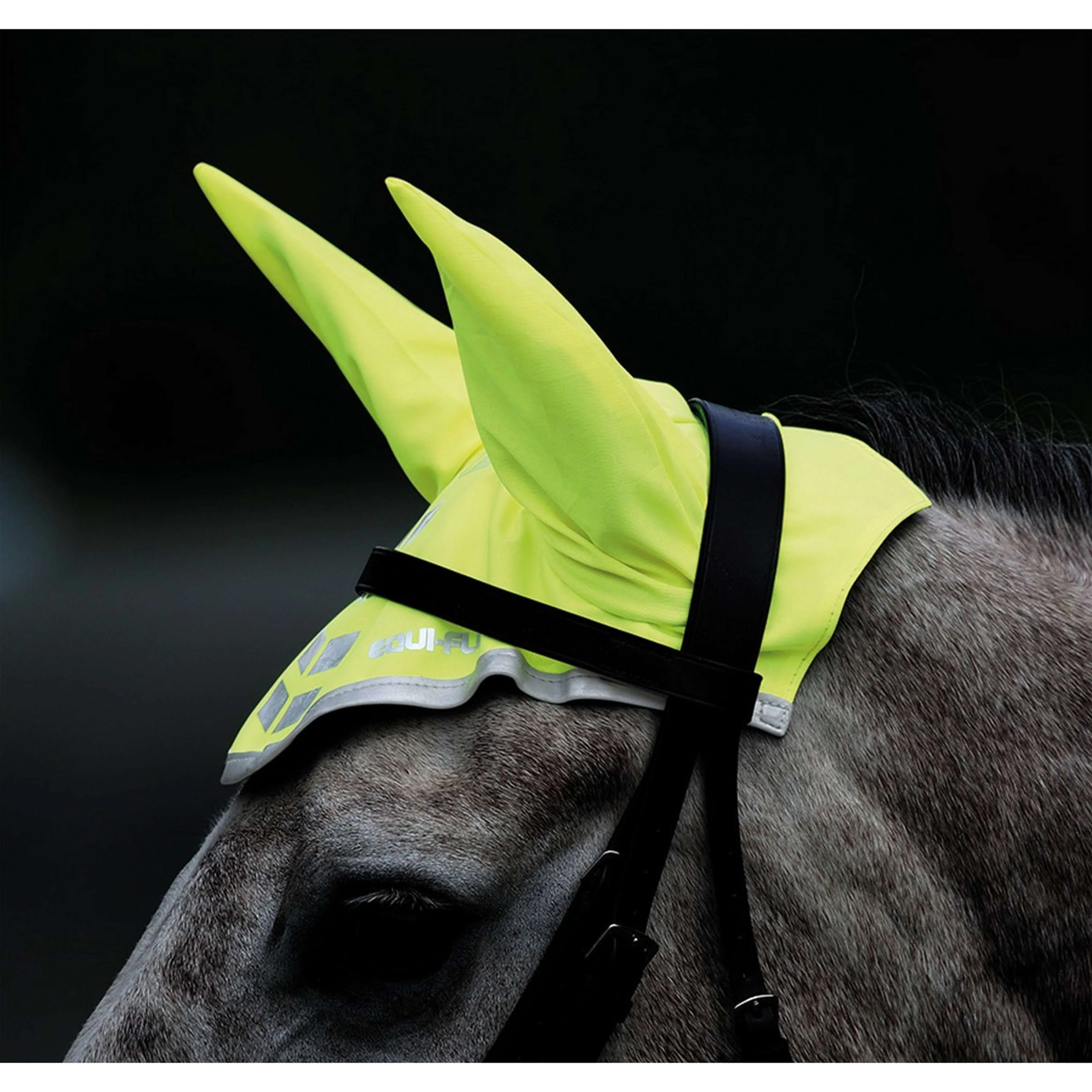 Equi-Flector by Shires Bonnet Anti-Mouches Réfléchissant Fluor Jaune - Image 2