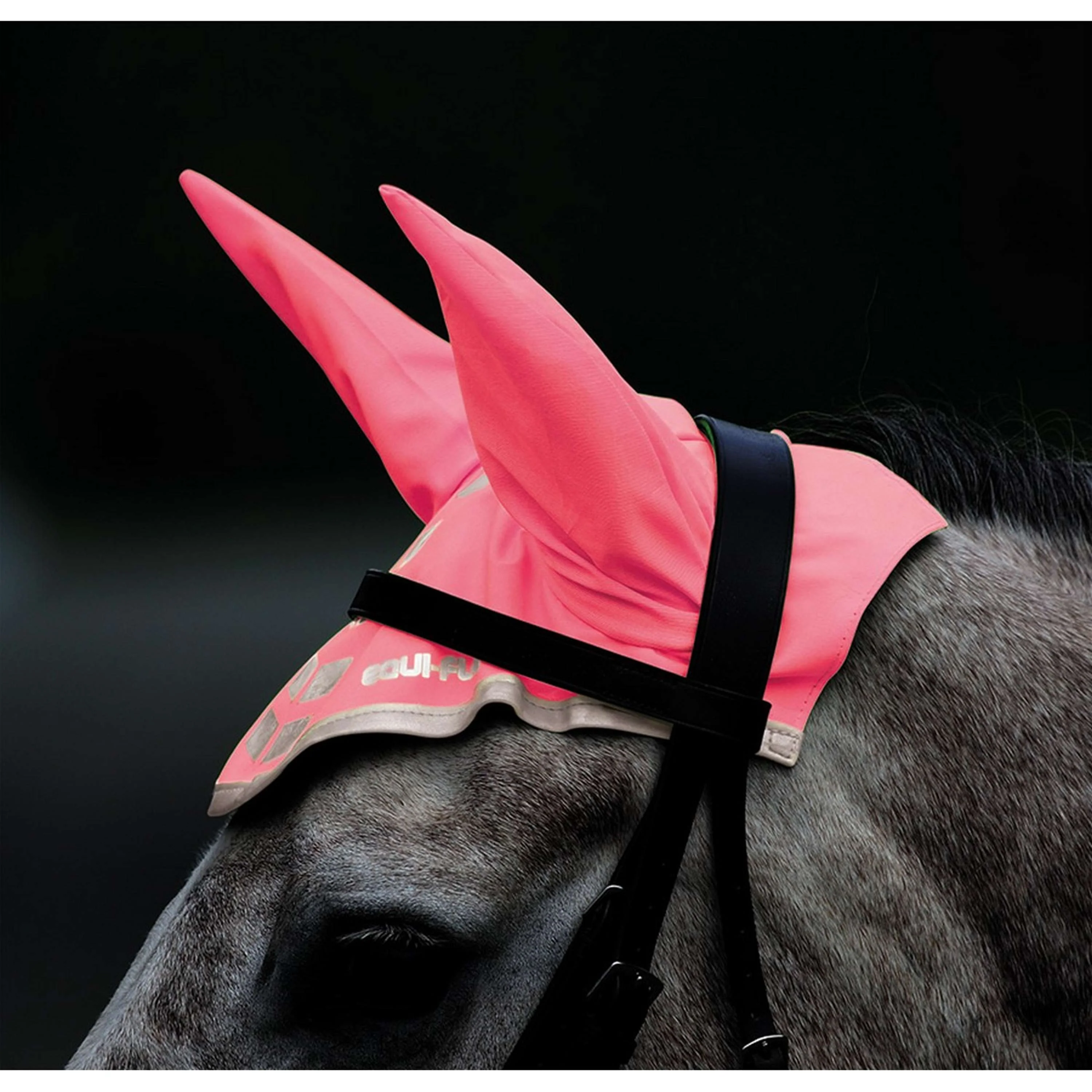 Equi-Flector by Shires Bonnet Anti-Mouches Réfléchissant Fluor Rose - Image 2