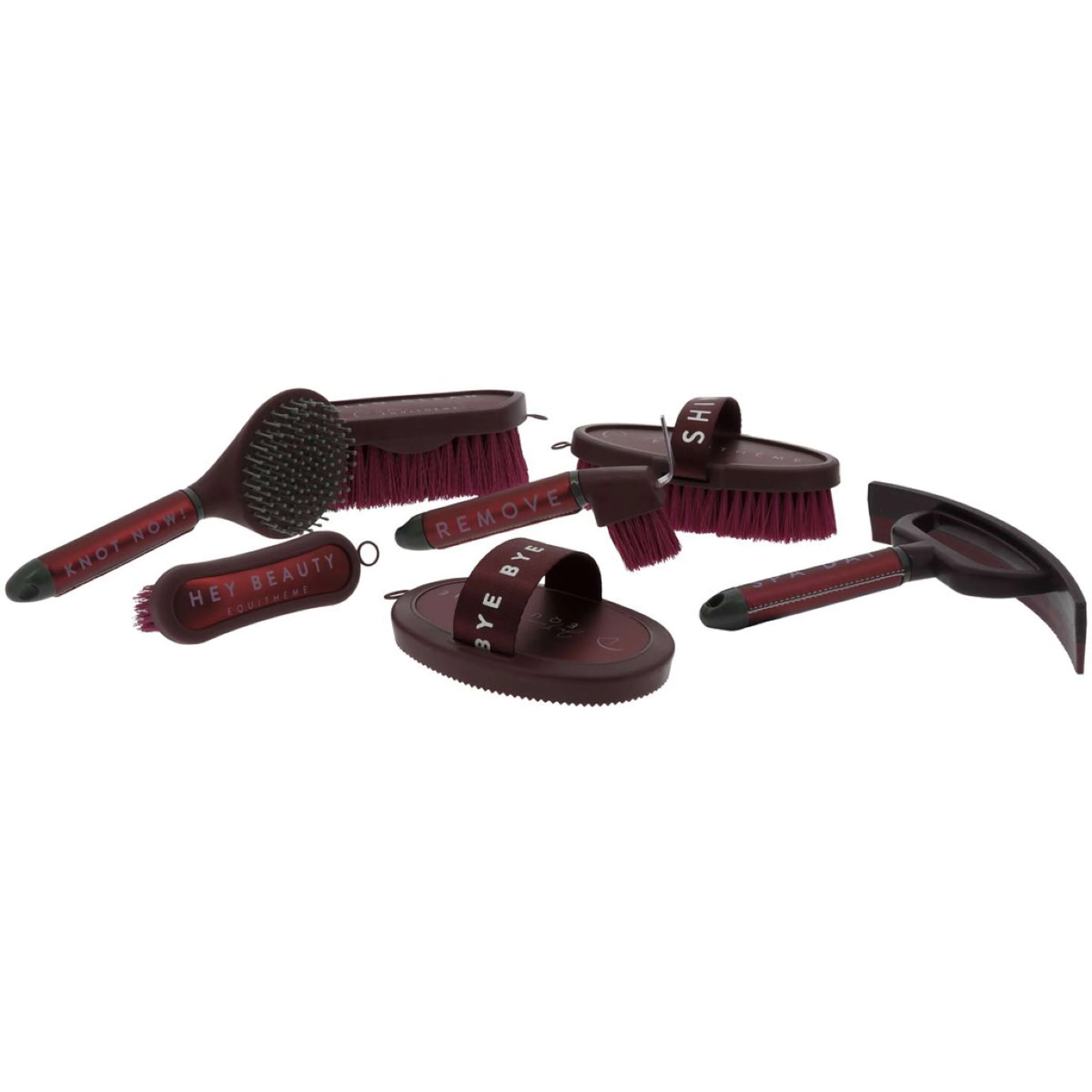 EQUITHÈME Brosse Douce Je T'aime Bordeaux - Image 3