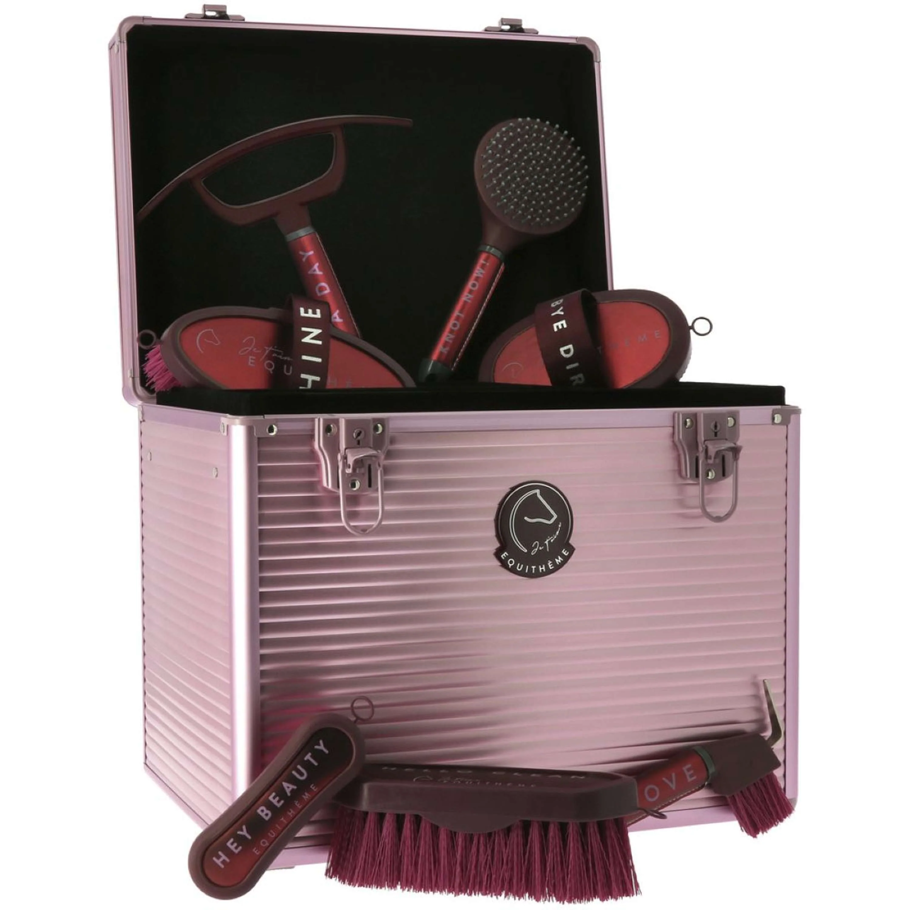 EQUITHÈME Caisse de Pansage Je T'aime Rose/Burgundy - Image 3