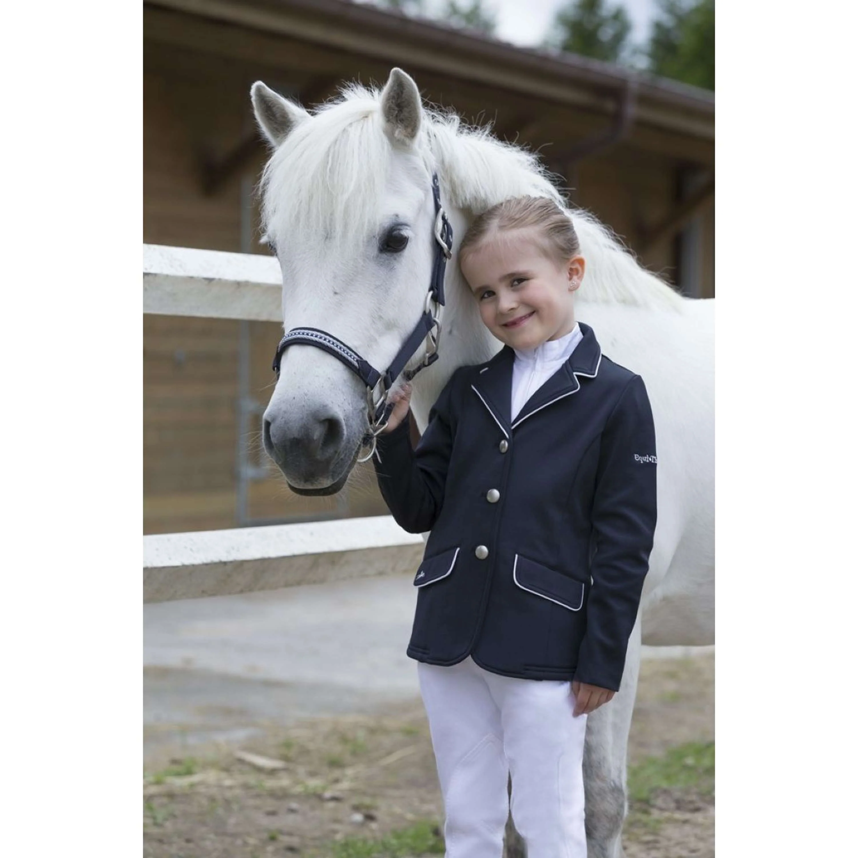 EQUITHÈME Competition Jacket Soft Classic Marine bleu/blanc - Image 5