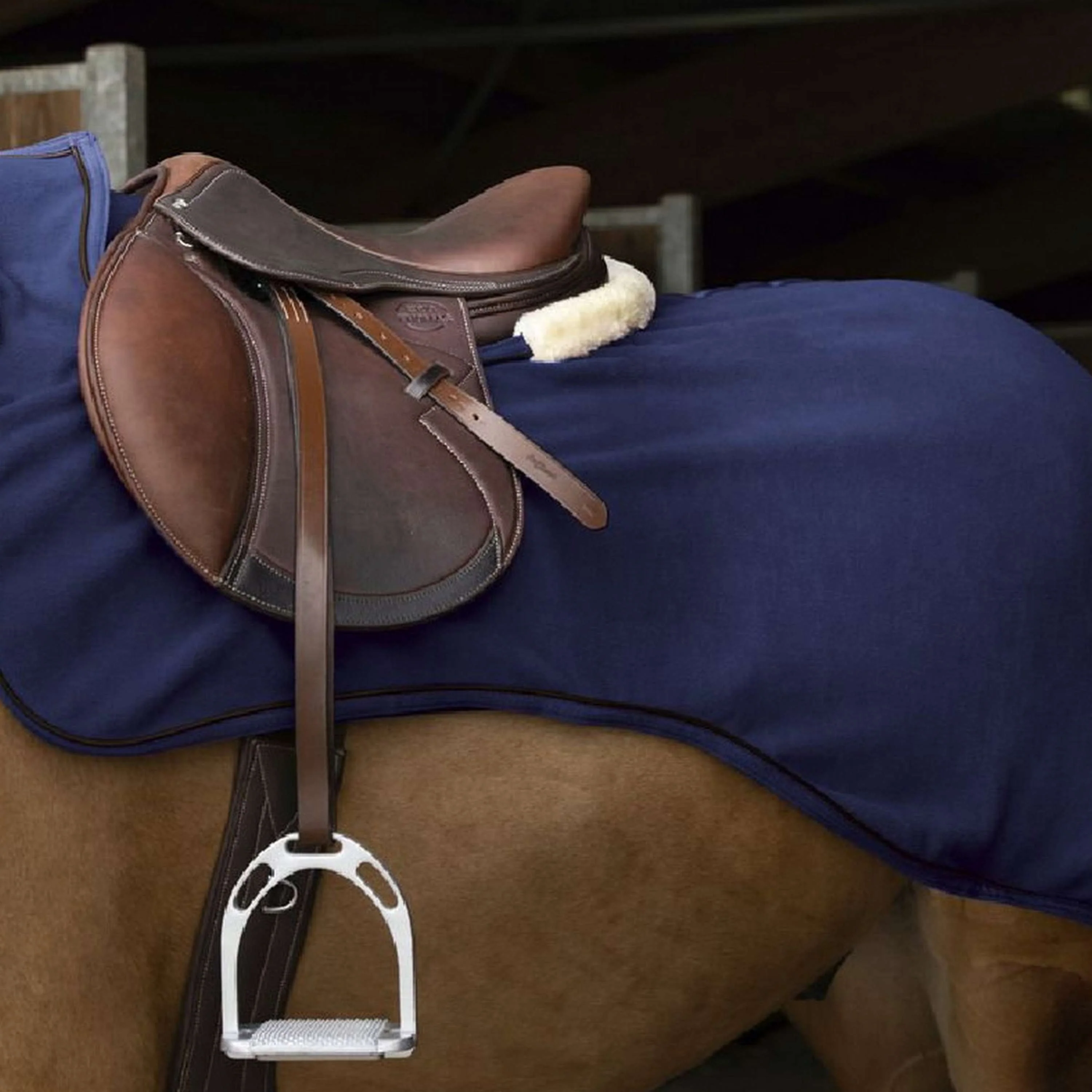 EQUITHÈME Couvre-reins Teddy Fleece Marin - Image 7